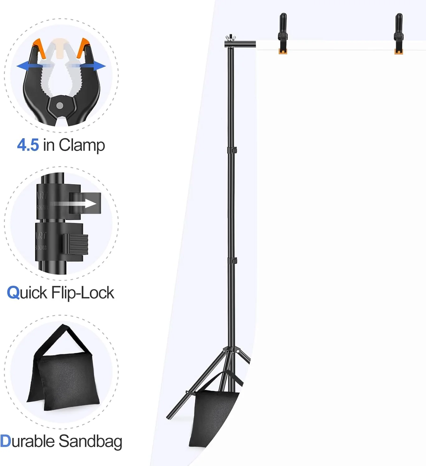 EMART Adjustable 10x7ft Photography Backdrop Stand Kit for Photo Studio NEW - Image 5