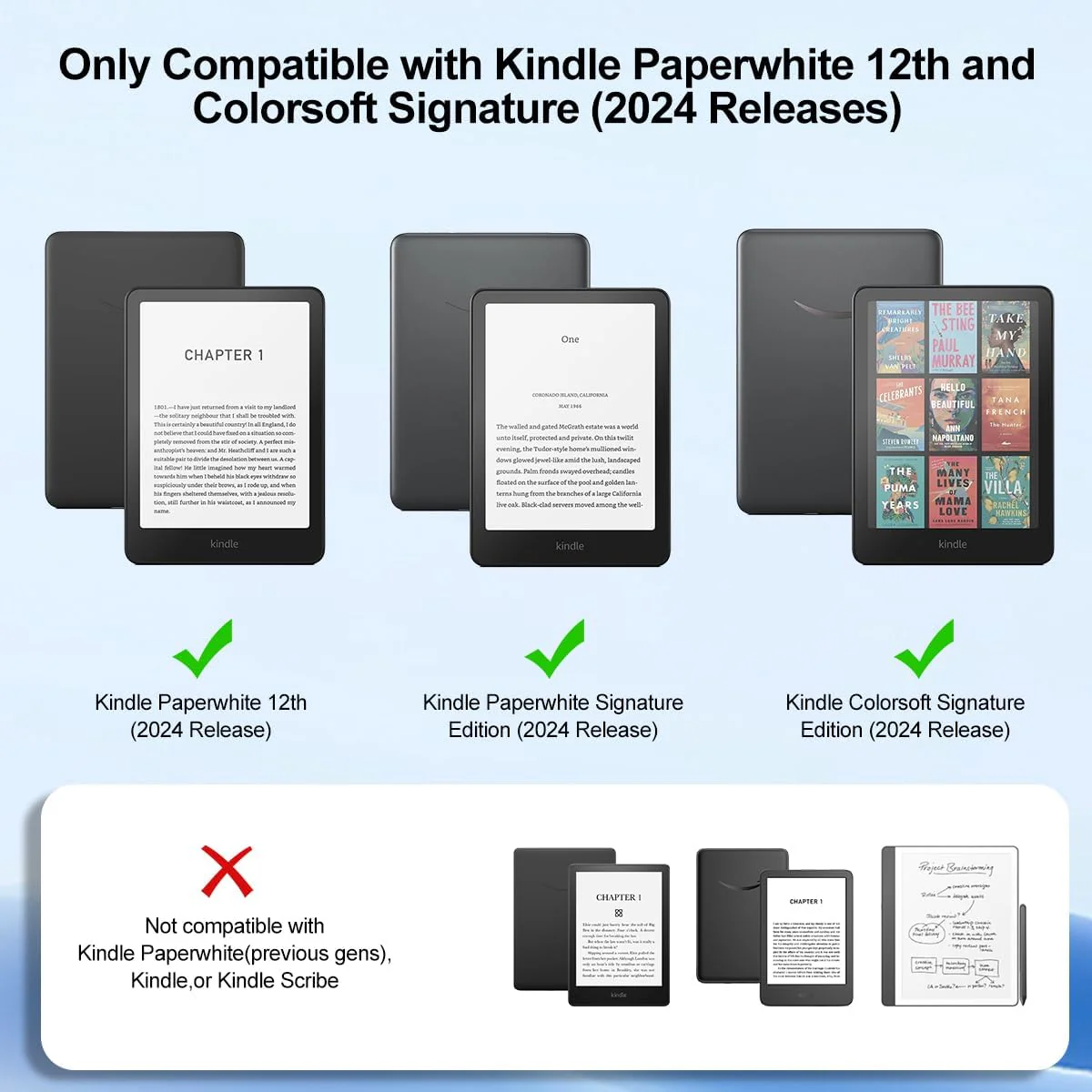 T Tersely Cases Slimshell Case Cover for 7" Kindle Paperwhite 12th Gen NEW - Image 2