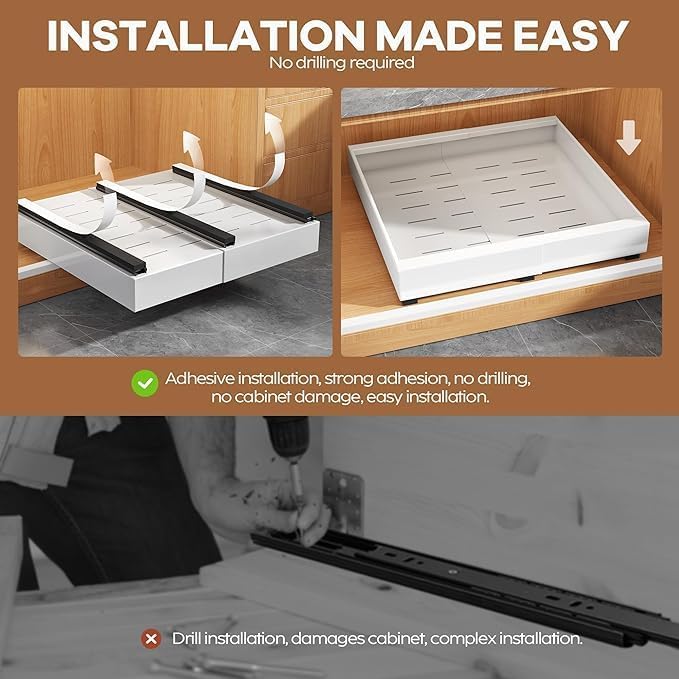 KeepClean Expandable Pull Out Cabinet Organizer 12"-20" Heavy-Duty Slide-Out NEW - Image 4