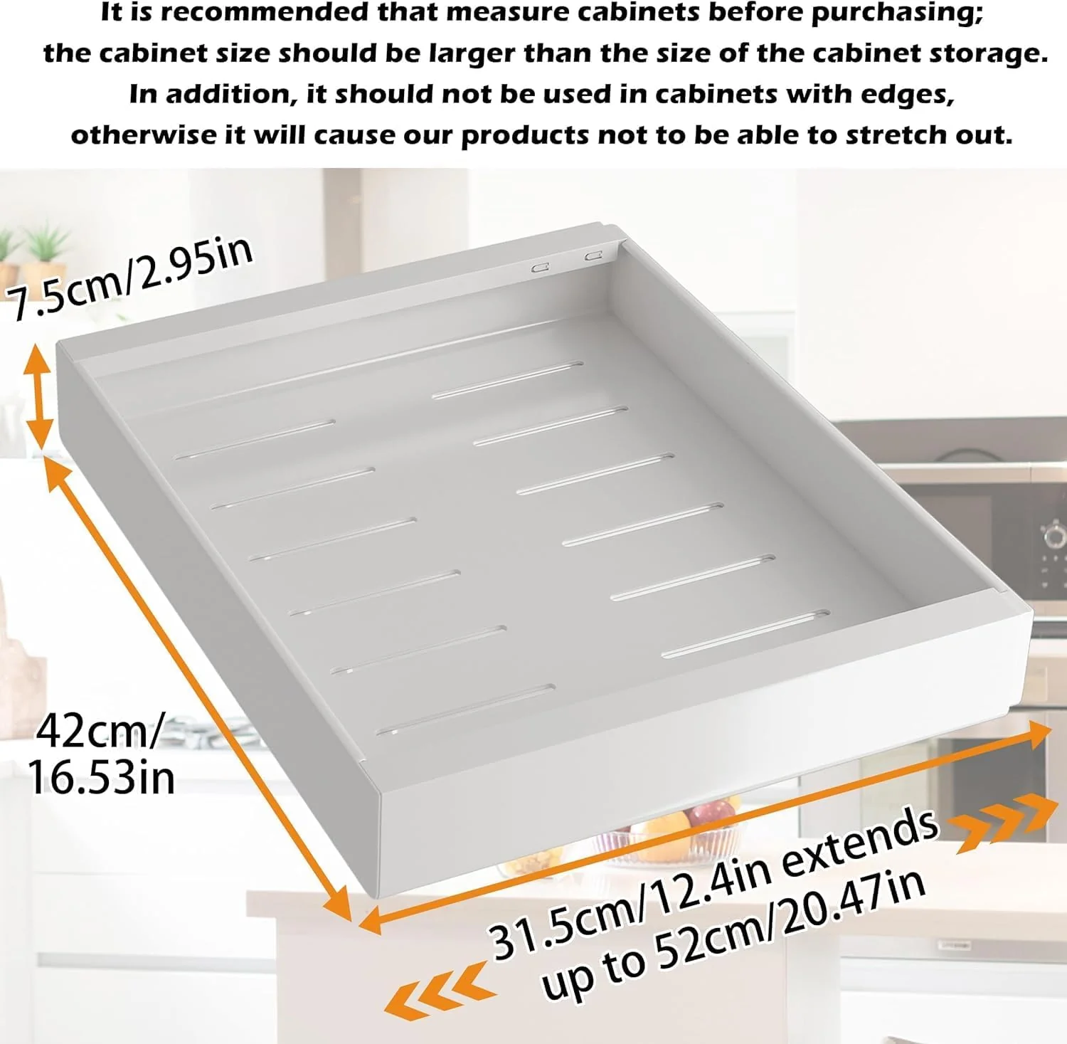 KeepClean Expandable Pull Out Cabinet Organizer 12"-20" Heavy-Duty Slide-Out NEW - Image 7