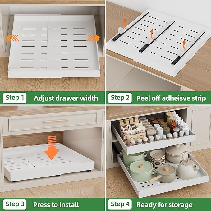KeepClean Expandable Pull Out Cabinet Organizer 12"-20" Heavy-Duty Slide-Out NEW - Image 8