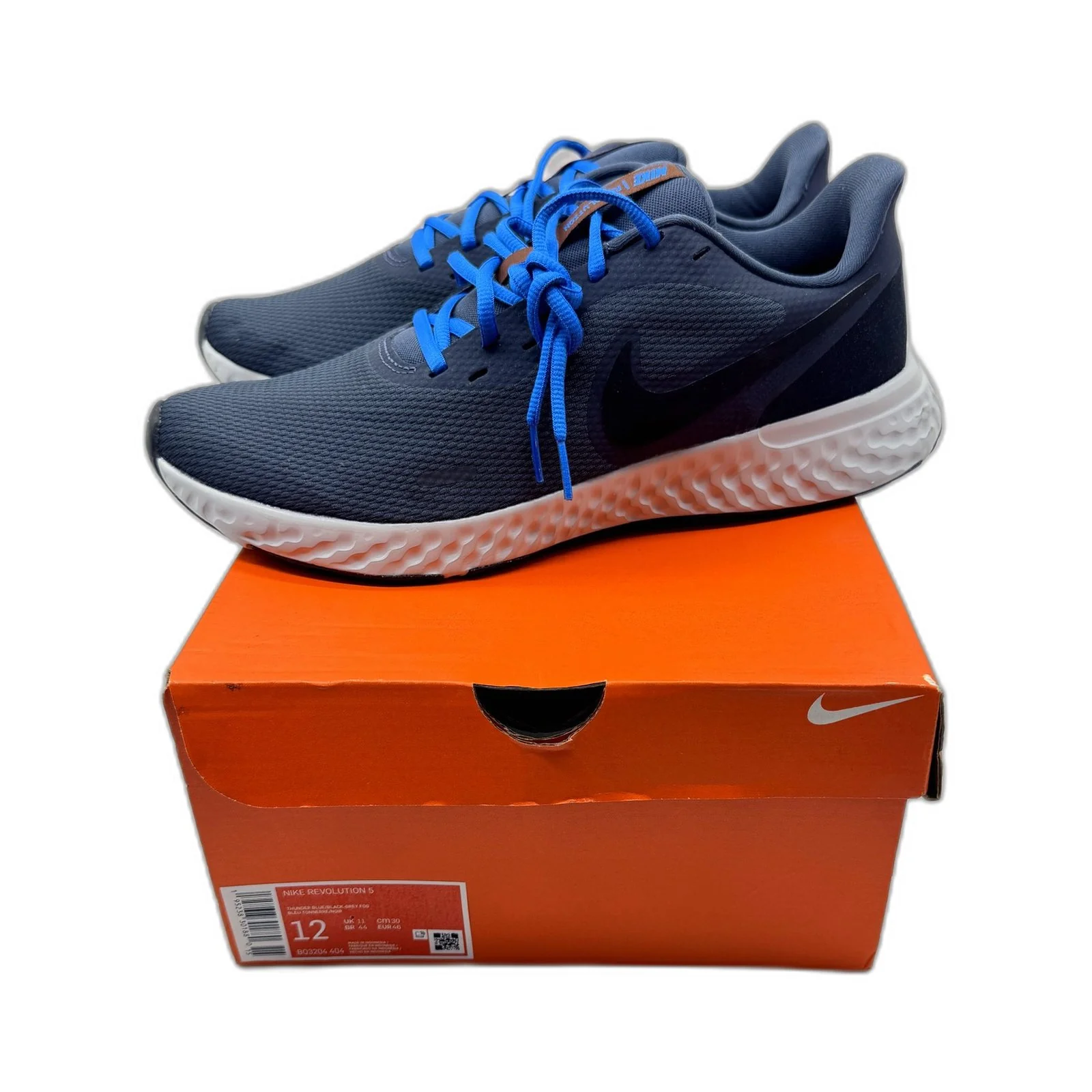 Nike Revolution 5 Dark Grey/Blue Running Shoes for Men in US Size 12 Size DEMO - Image 7