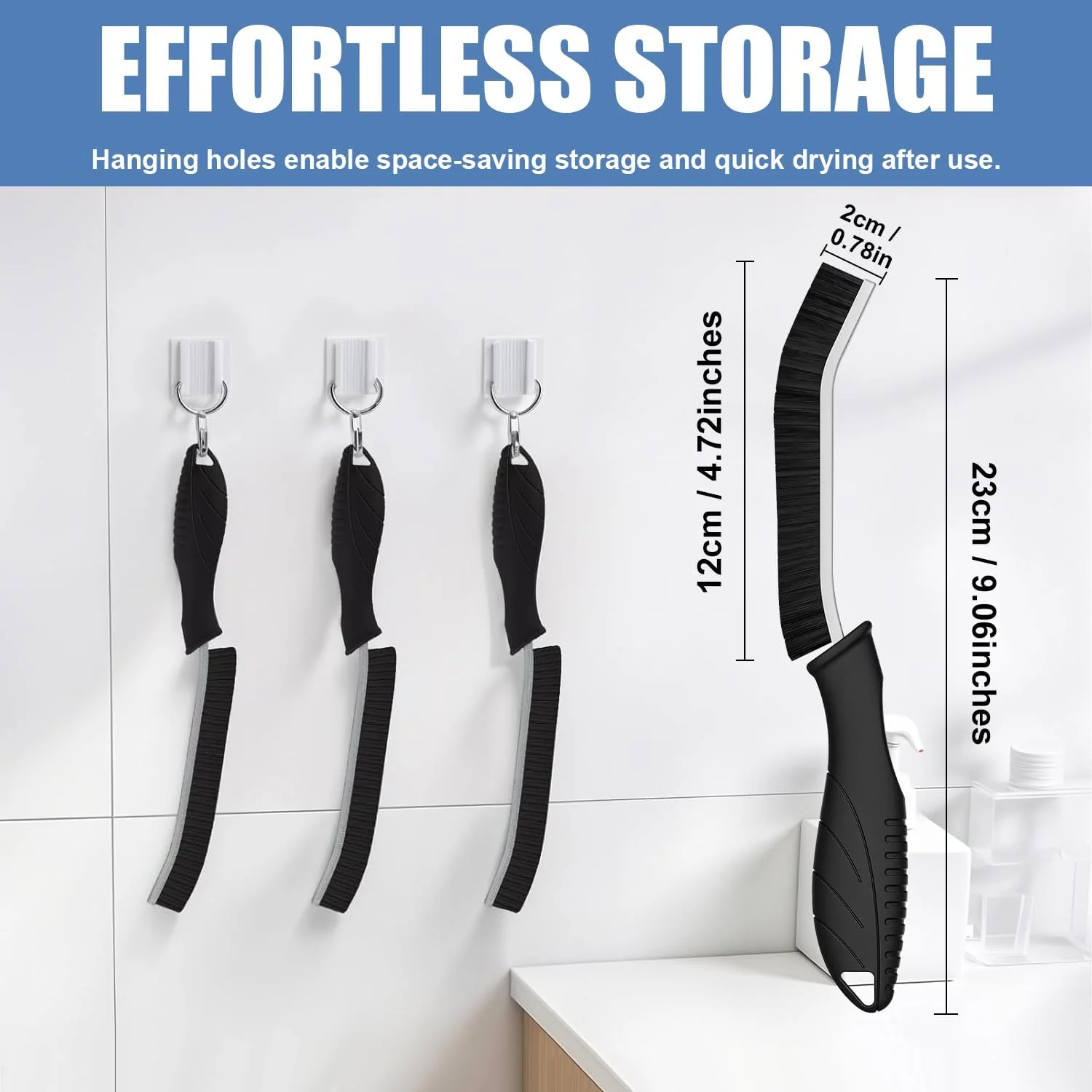 KIMPAJIEN 10PceMultifunctional Gap Cleaning Brush Crevice Tool Nylon Plastic NEW - Image 2