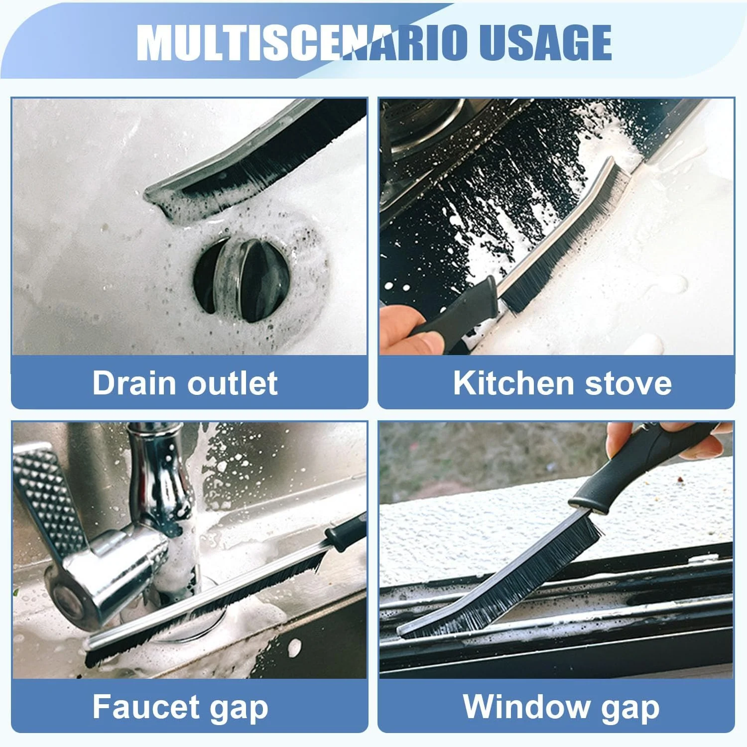 KIMPAJIEN 10PceMultifunctional Gap Cleaning Brush Crevice Tool Nylon Plastic NEW - Image 5