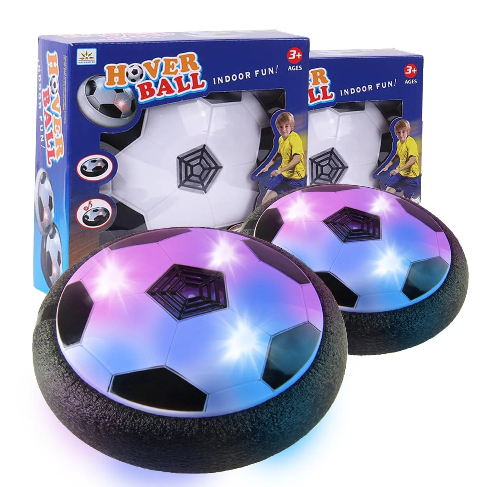 AceHQ Hover Soccer Ball Toys Air Floating LED Lights Foam Bumper NEW