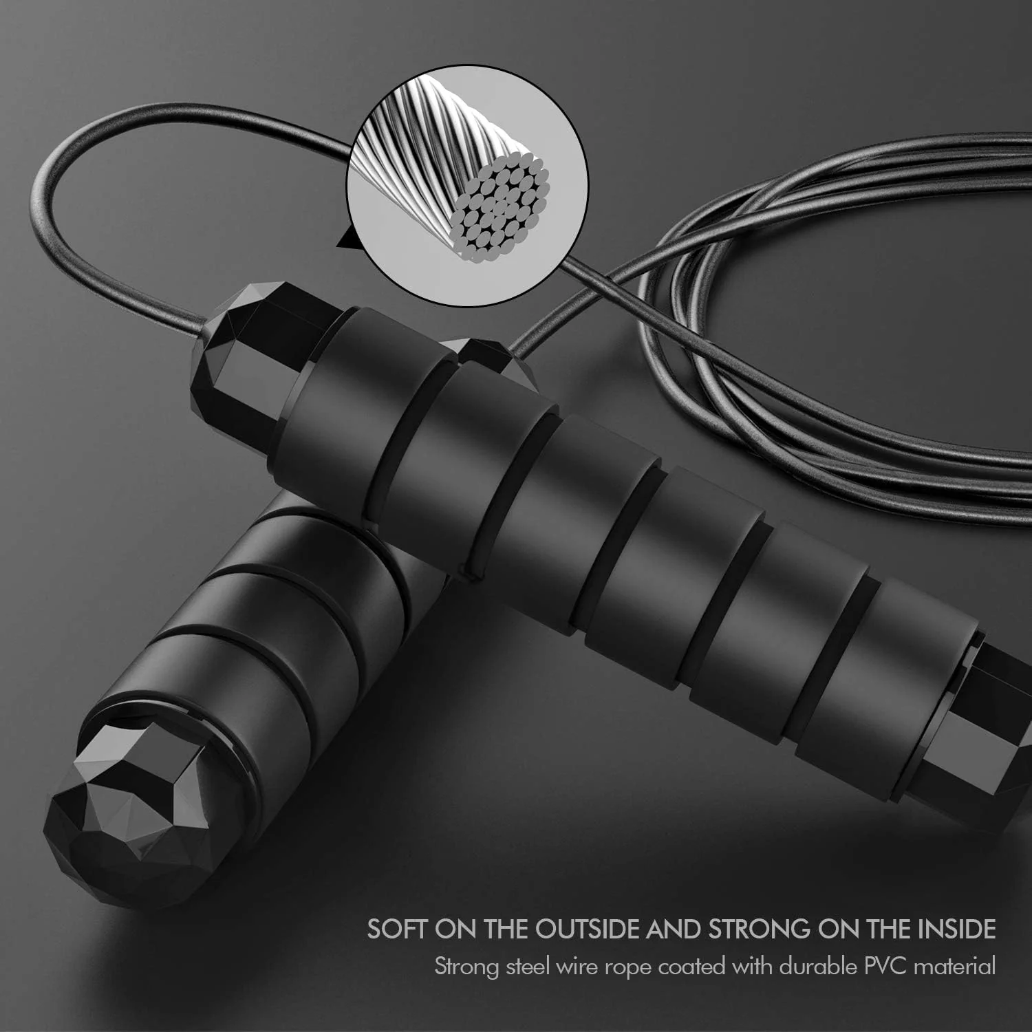 Loocio Tangle-Free Jump Ropes Rapid Speed Jumping Rope Cable with Ball NEW - Image 3