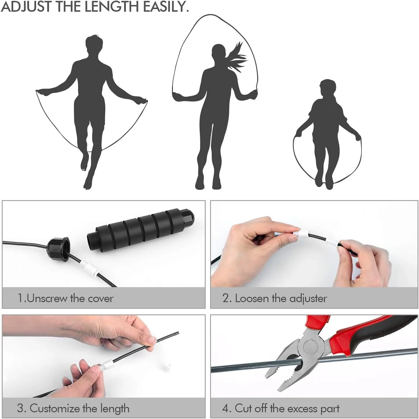 Loocio Tangle-Free Jump Ropes Rapid Speed Jumping Rope Cable with Ball NEW - Image 4