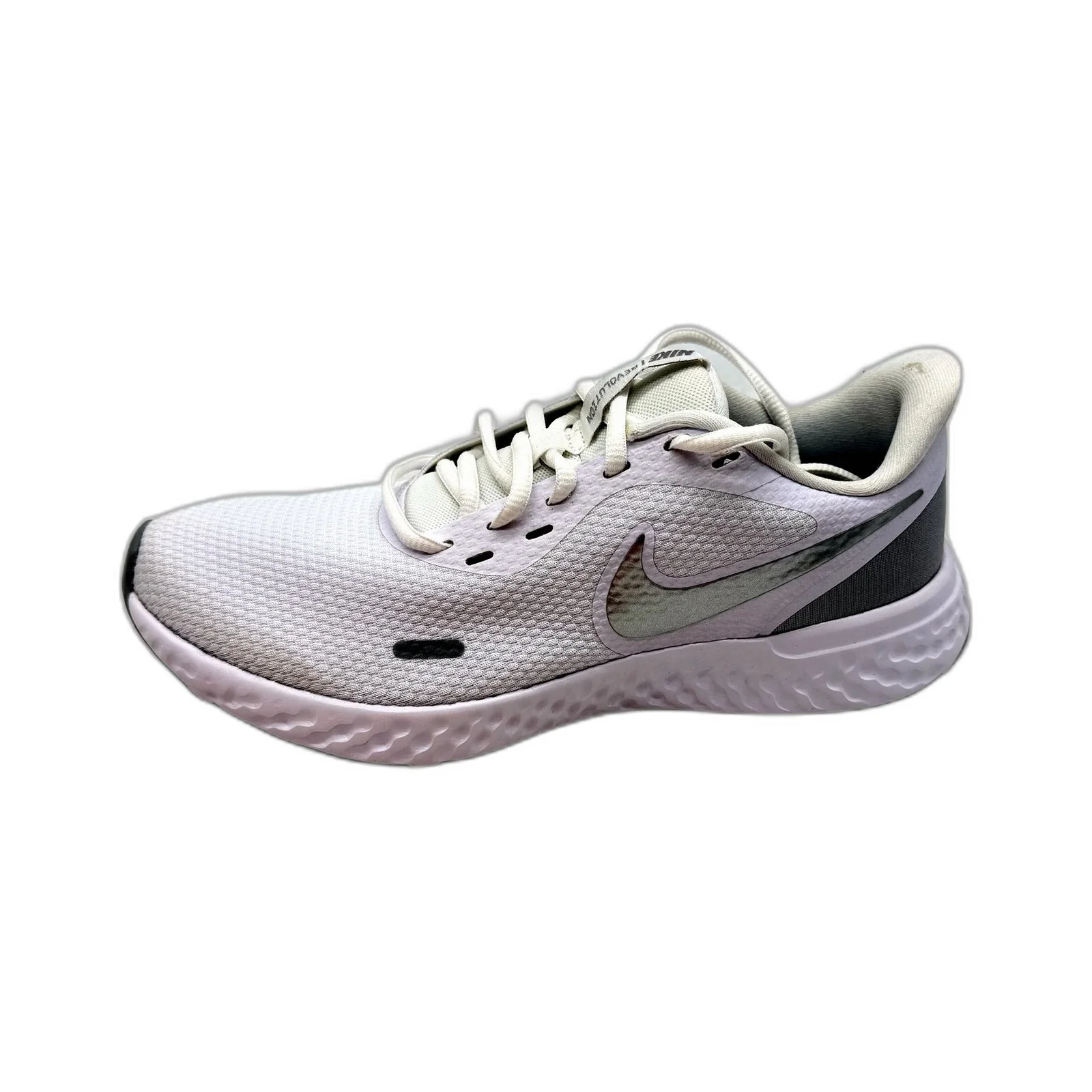 Nike Womens Revolution 5 Running Shoes White Silver Lightweight US 7 DEMO - Image 2