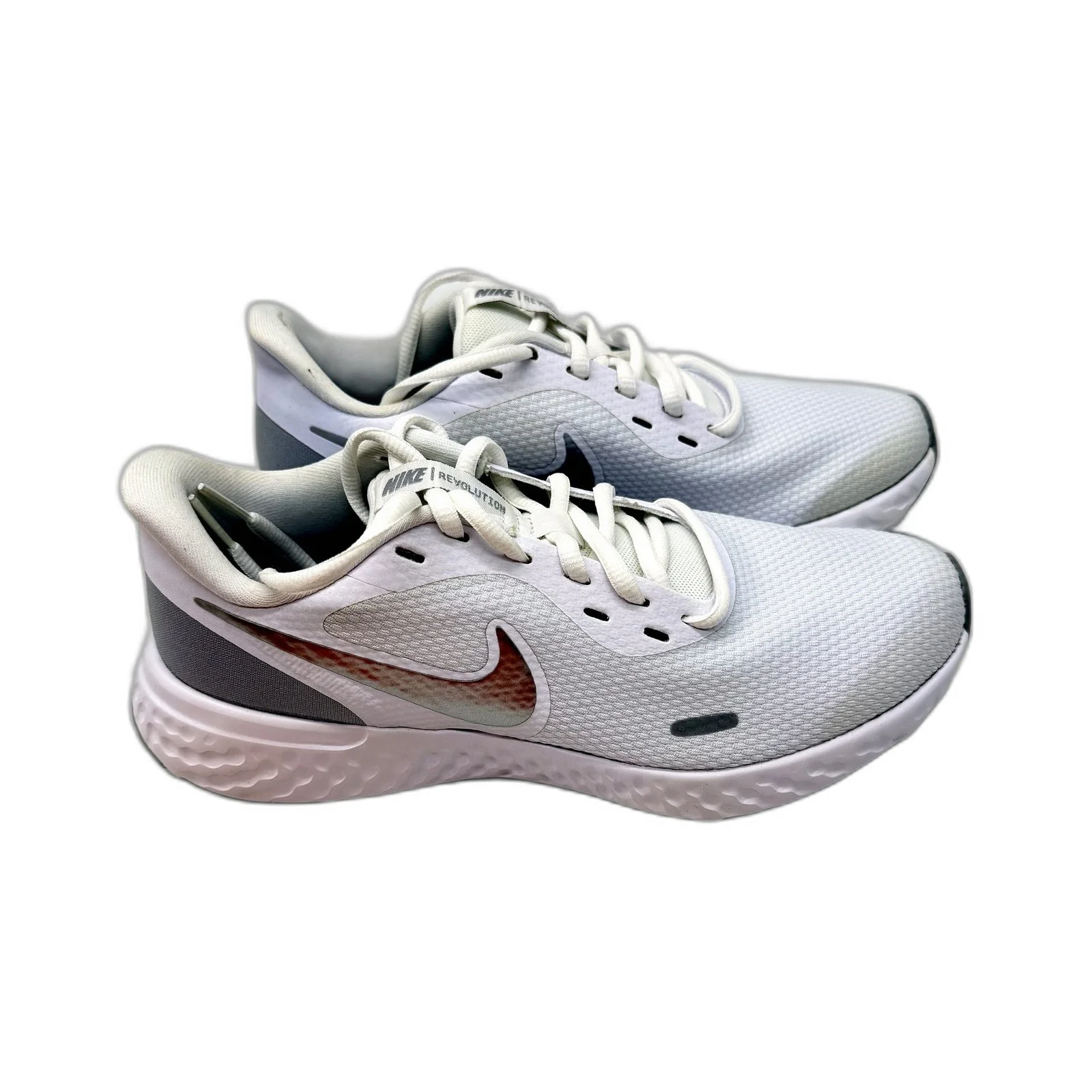 Nike Womens Revolution 5 Running Shoes White Silver Lightweight US 7 DEMO - Image 5