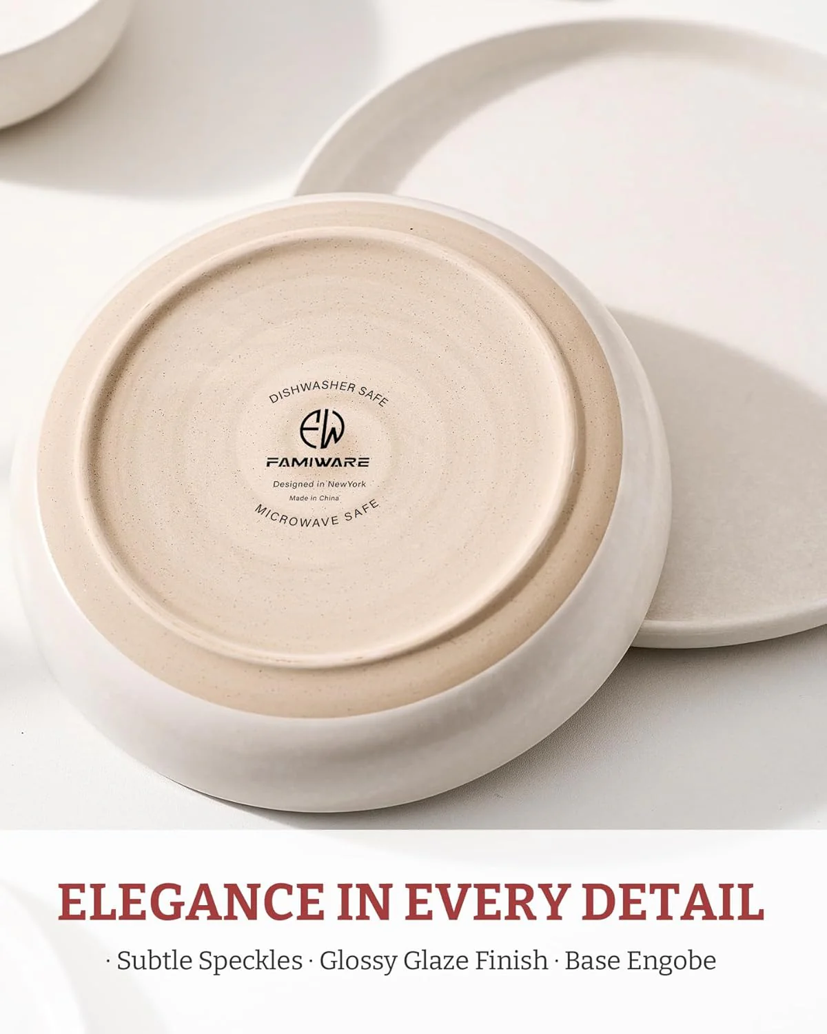 famiware Milkyway Matte White Salad Bowls Set of 4, 8.5" Large Serving NEW - Image 5