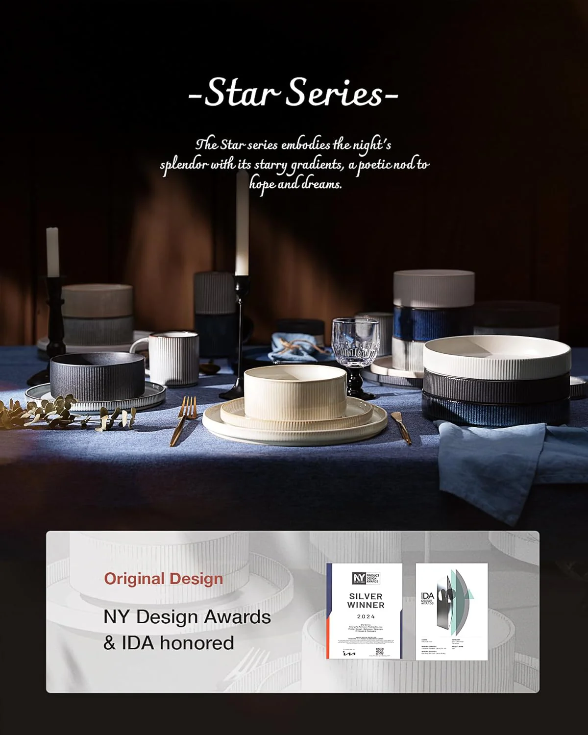 famiware 7.5" Pasta Bowls Set of 4 Salad Stoneware Ceramic Star-Matte White NEW - Image 7