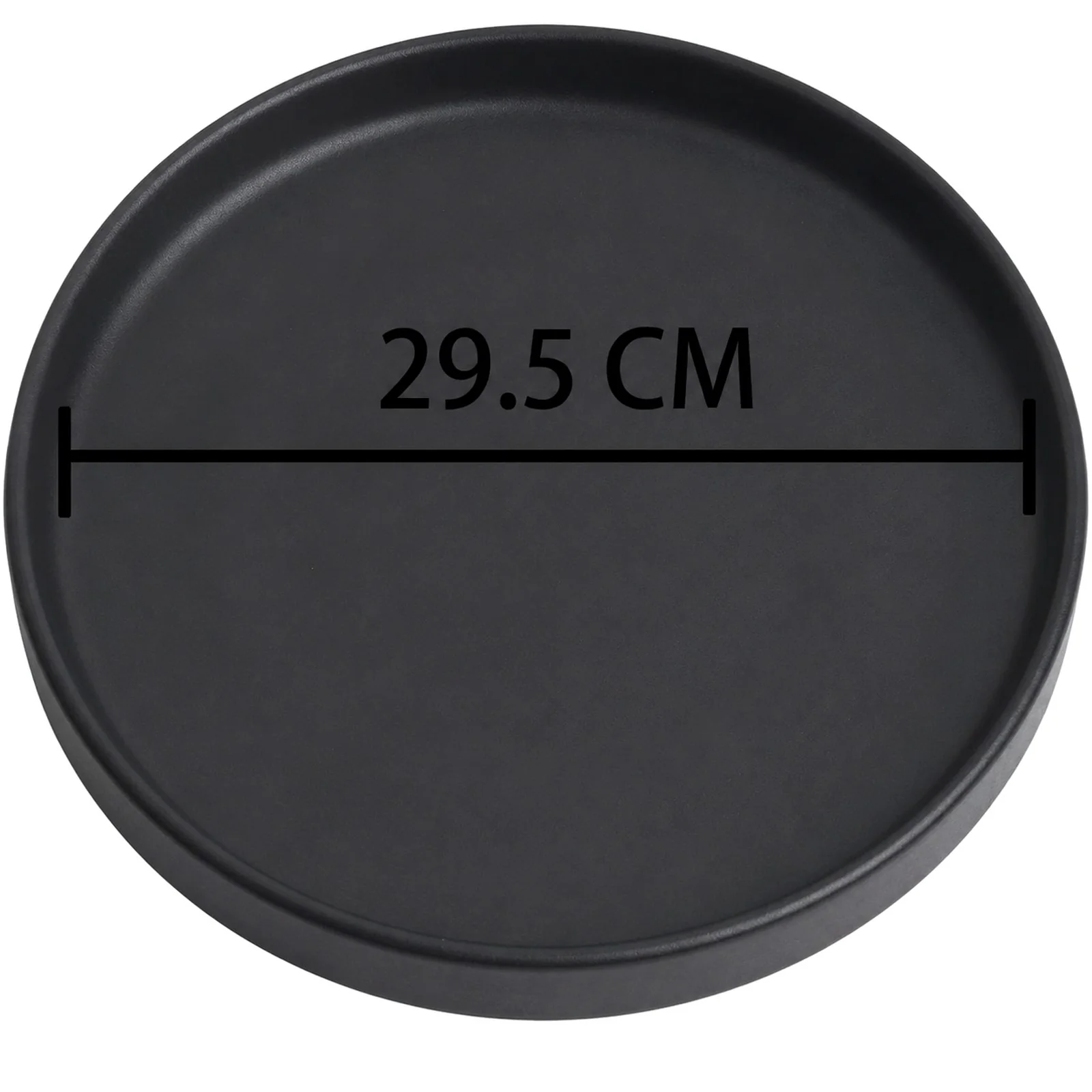 Large Matte Accessories Black Ceramic Flower Pot Saucer 29.5CM - Decorative NEW - Image 2