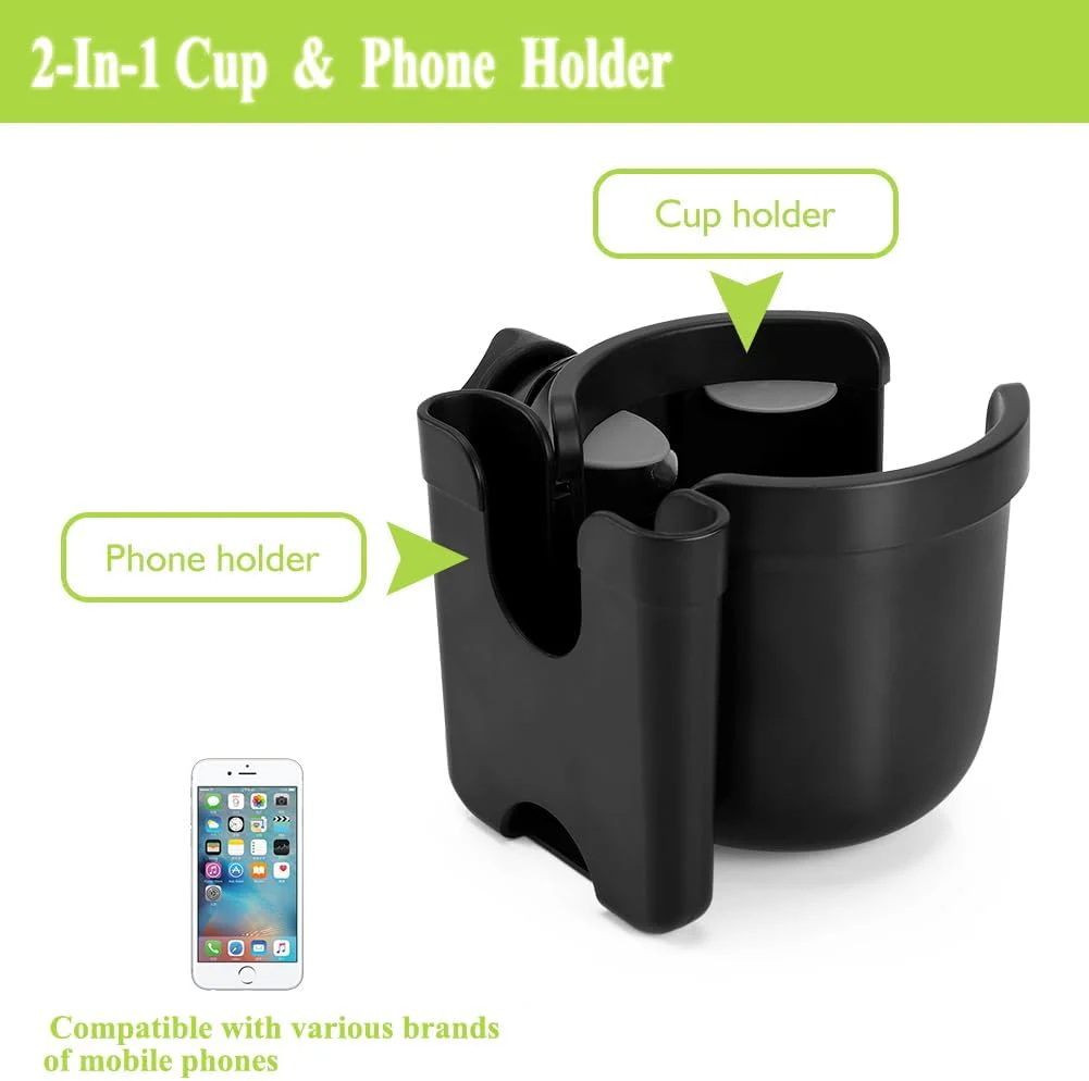 Accmor Universal Parent Cup Holder with Phone Mount Bike Accessory Noir DEMO - Image 3