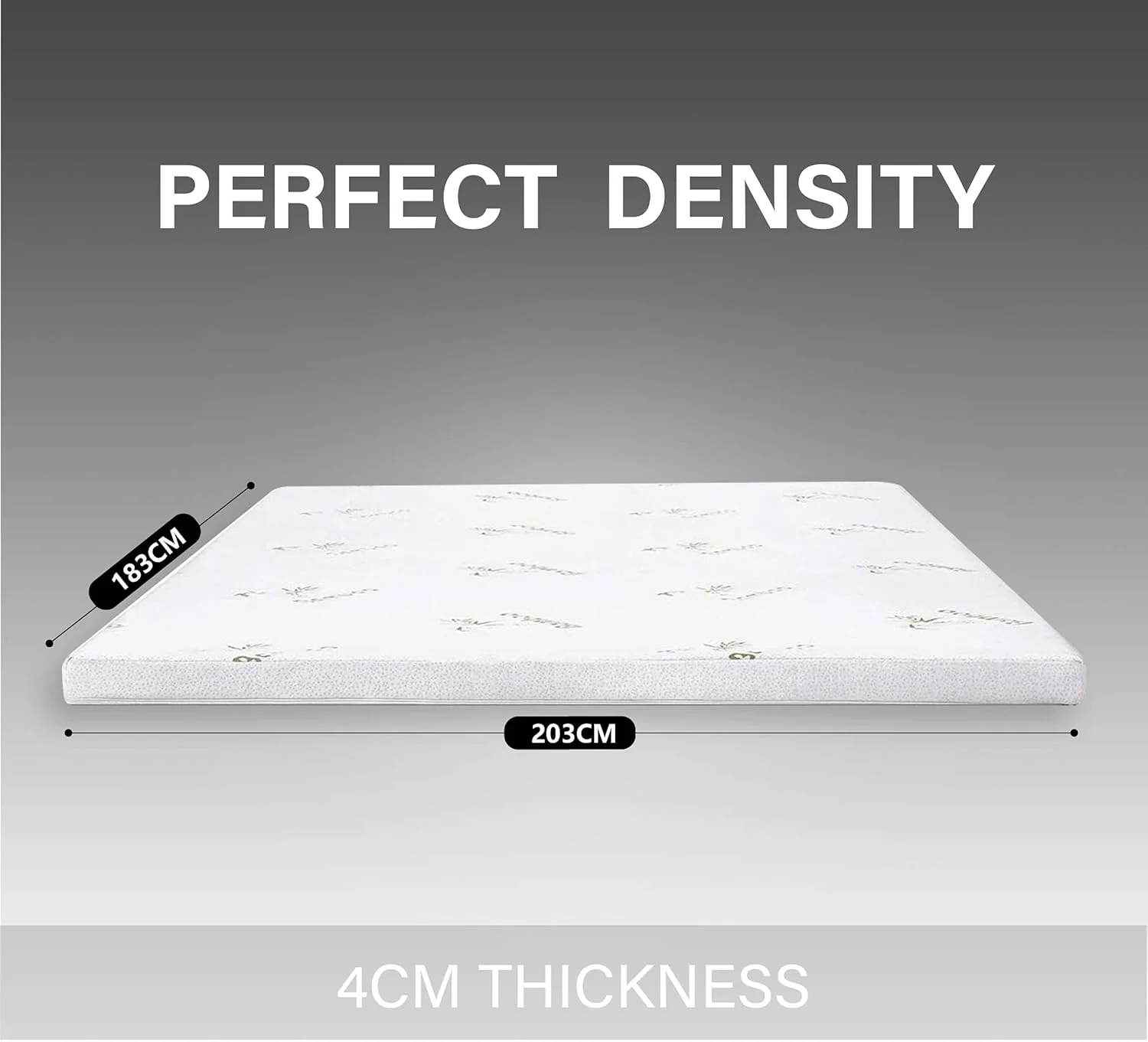 fandcy 4CM Memory Foam Mattress Topper with Bamboo Cover, High Density KING NEW - Image 2
