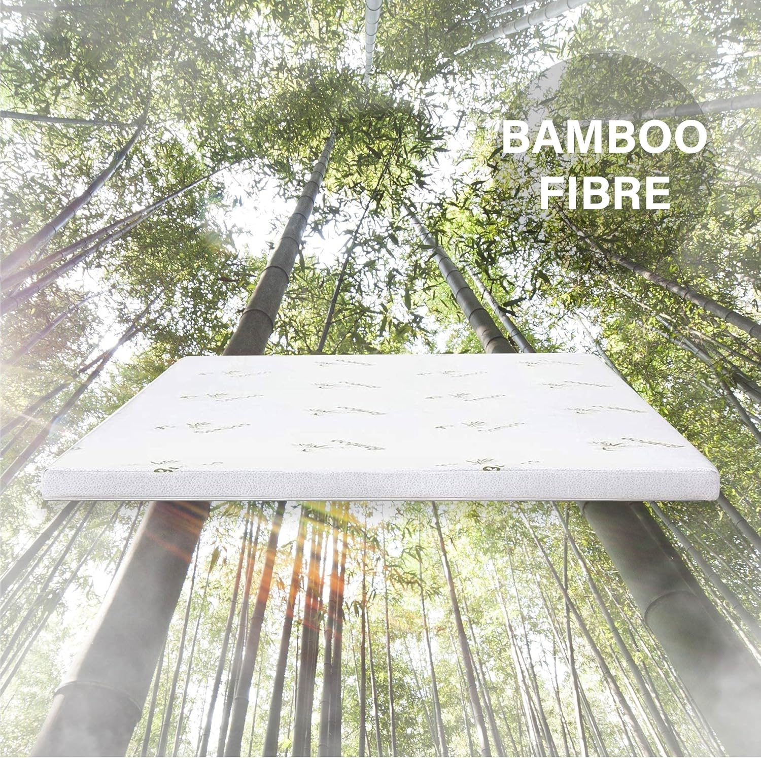 fandcy 4CM Memory Foam Mattress Topper with Bamboo Cover, High Density KING NEW - Image 3