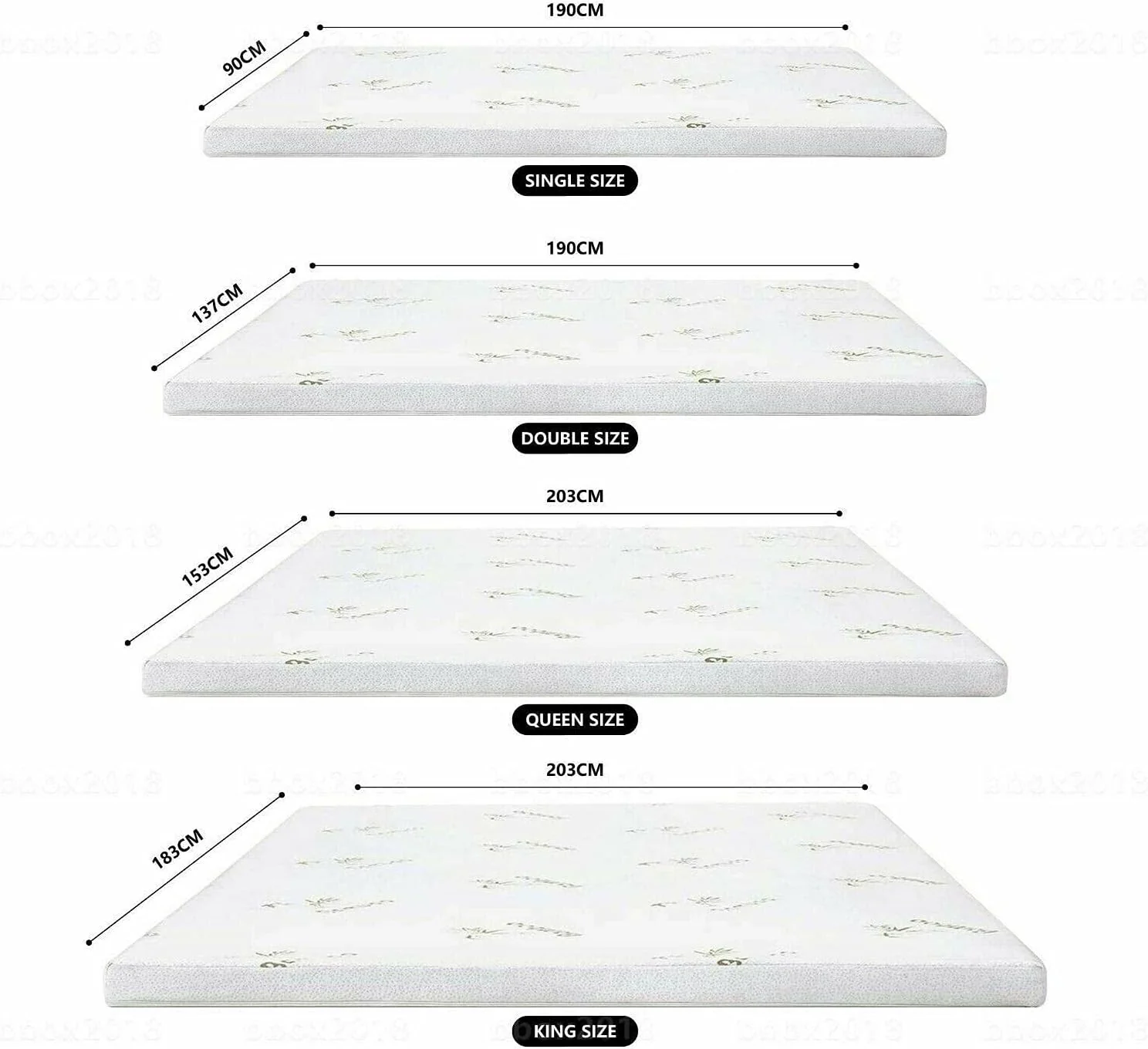 fandcy 4CM Memory Foam Mattress Topper with Bamboo Cover, High Density KING NEW - Image 7