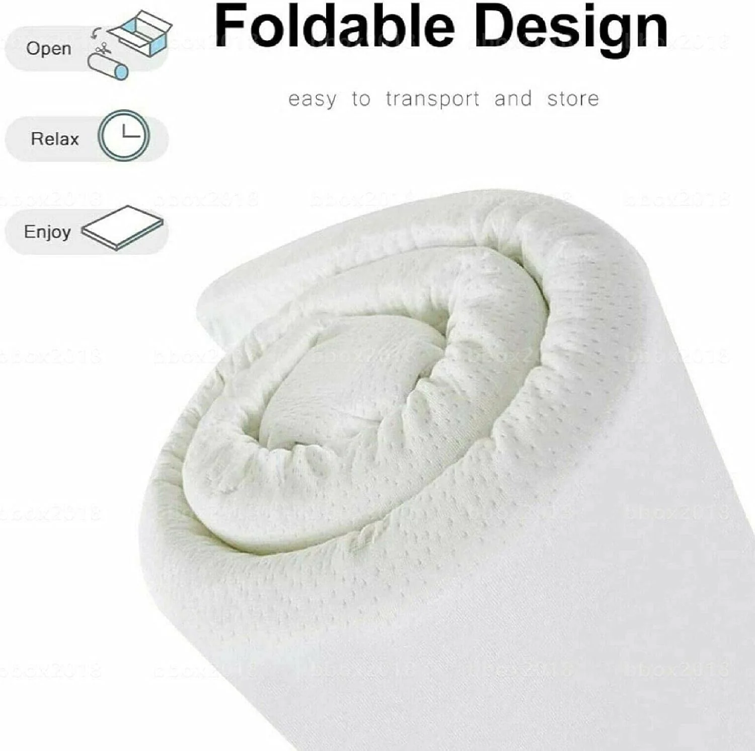 fandcy 4CM Memory Foam Mattress Topper with Bamboo Cover, High Density KING NEW - Image 8