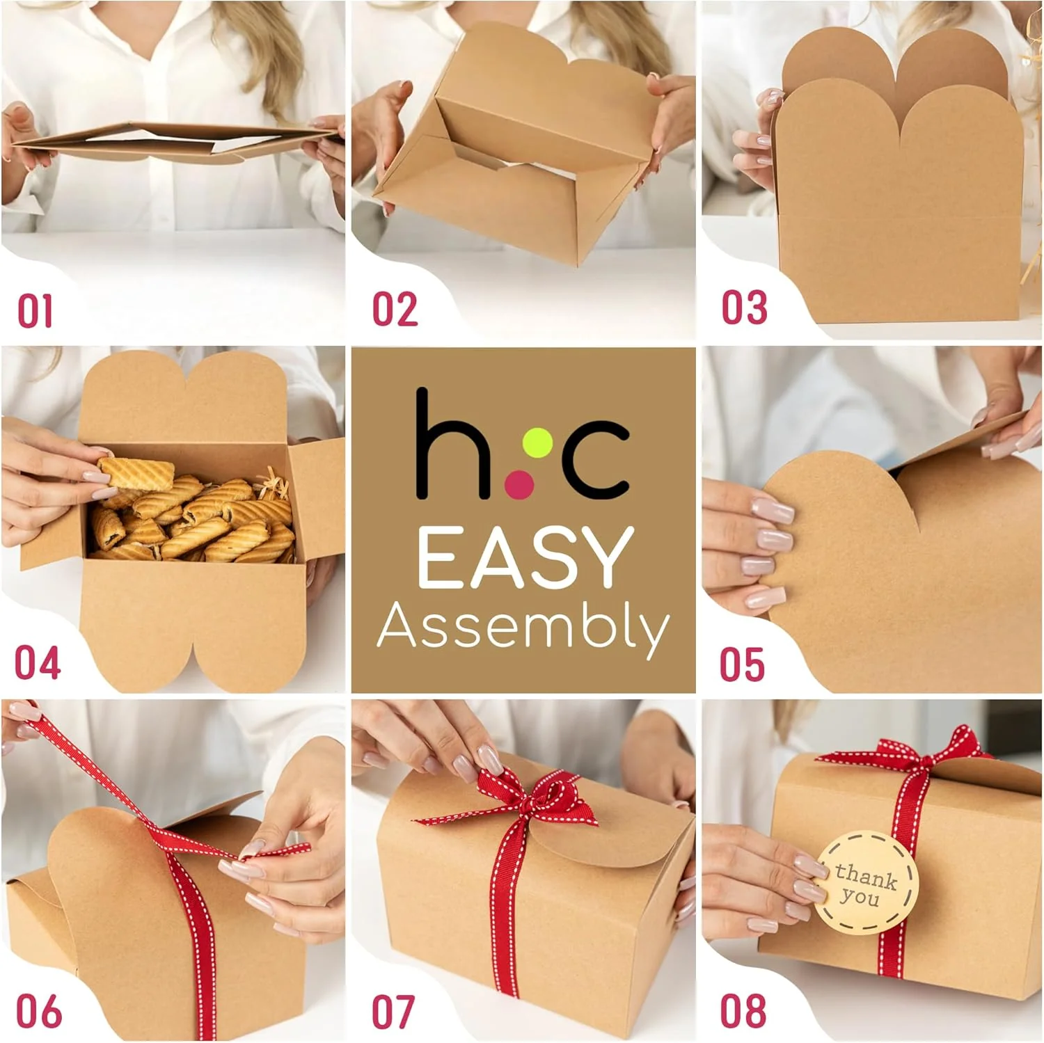 Hayley Cherie 20-Count Green and White Cardboard Gift Boxes Pack Size 20 NEW - Image 4
