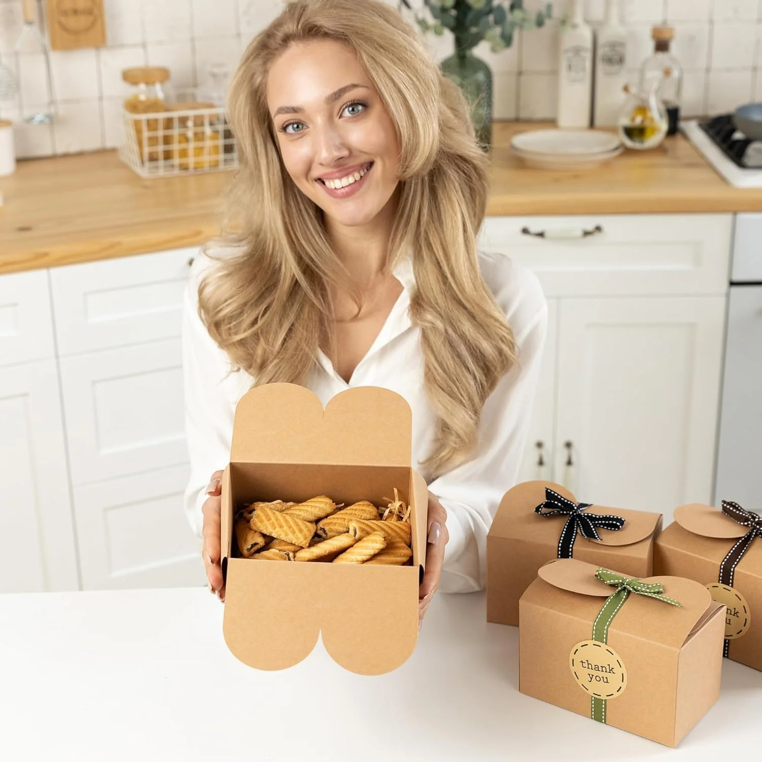 Hayley Cherie 20-Count Green and White Cardboard Gift Boxes Pack Size 20 NEW - Image 8