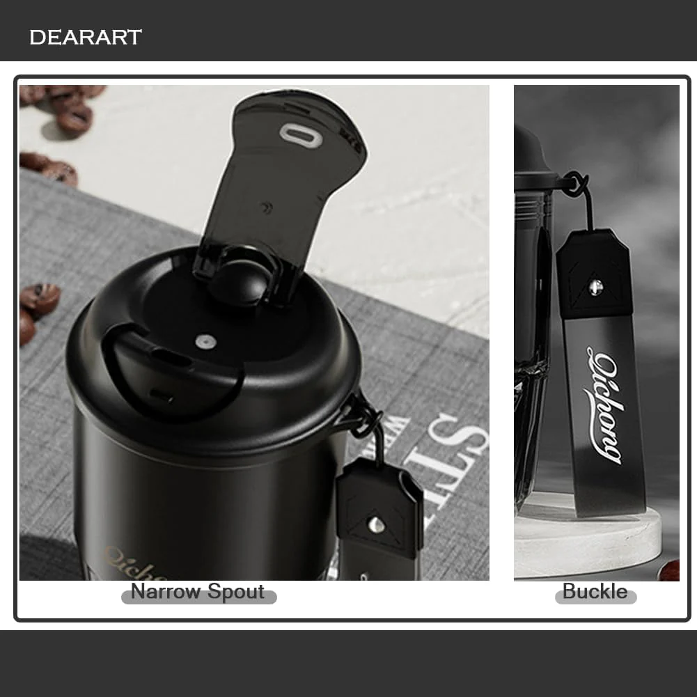 DEARART 420ml Sports Water Bottle Coffee Leakproof Tritan Material Black NEW - Image 2