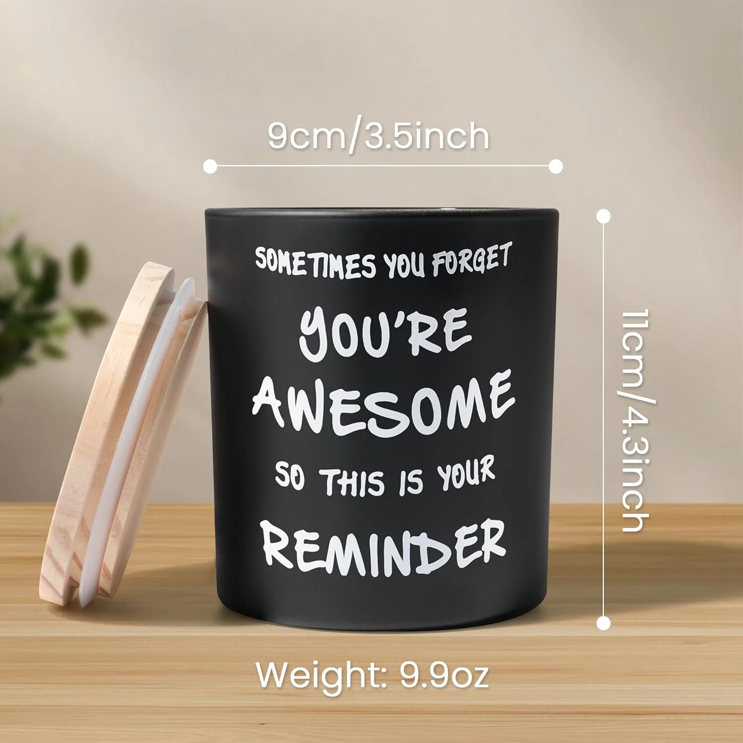 NYEONHRT 'Your Awesome' Scented Jar Candle Black Natural Soy Wax NEW - Image 3