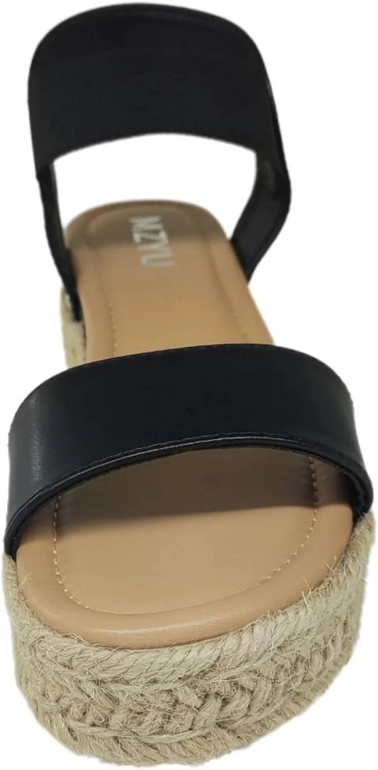 MZYU Casual Summer Wedges Platform Sandals Open Toe Espadrilles Ladies US 5 NEW - Image 6