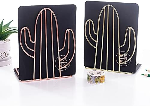 FYJIDY Metal Cacti Rose Gold Heavy Duty 4Pc Non-Slip Office Bookends 2 Pairs NEW - Image 5