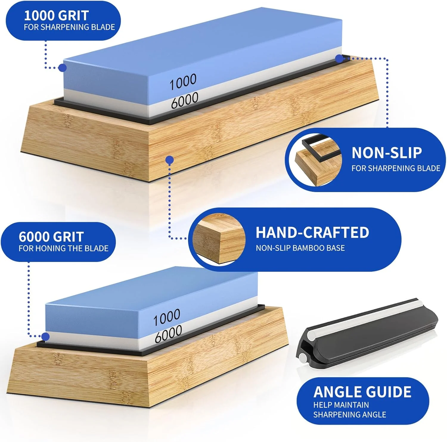 LQUAN 1000/6000 Whetstones Double-Sided Professional Whetstone Knife NEW - Image 3