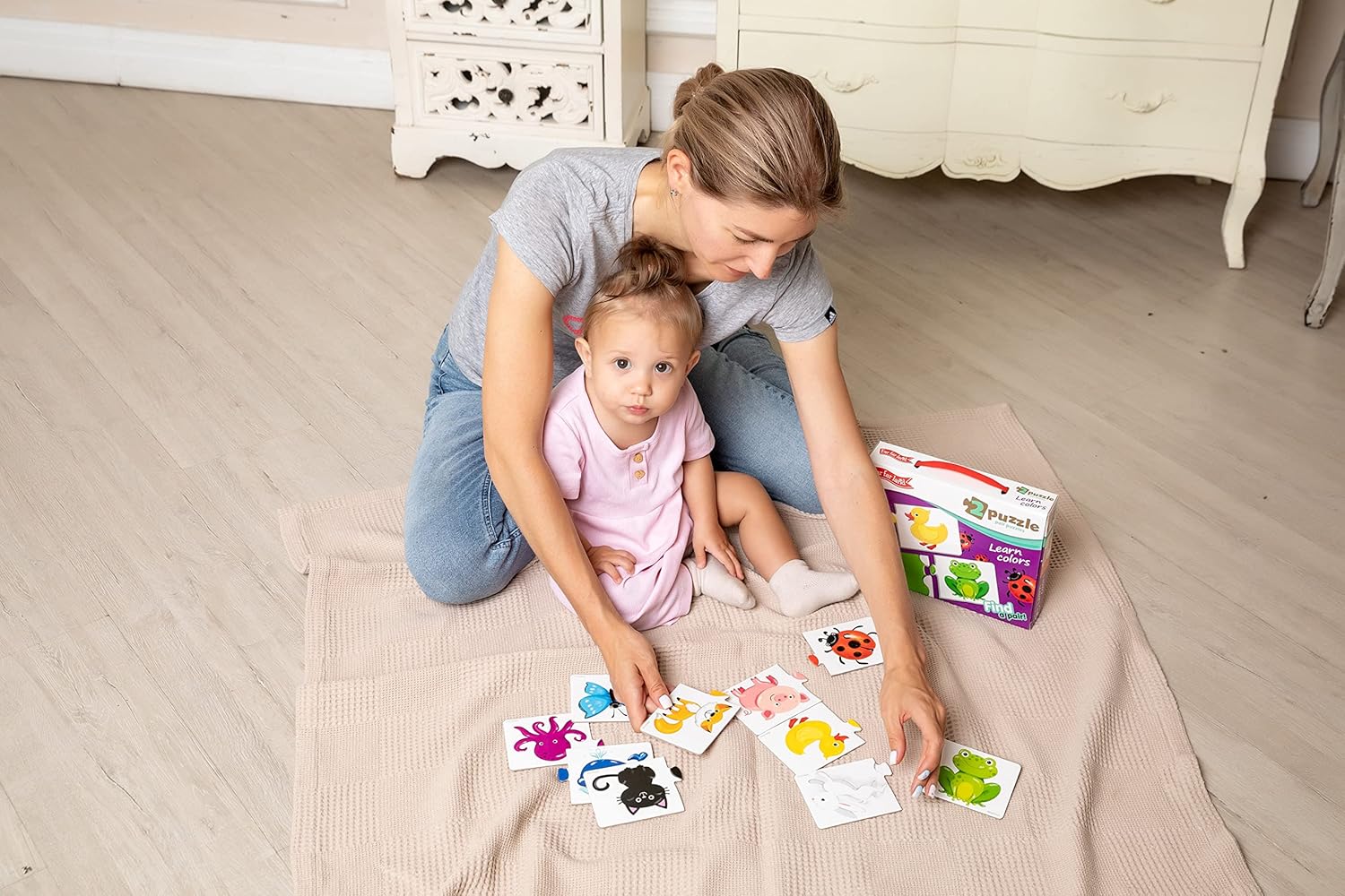 FarFarLand Toddler Jigsaw Pair Puzzles to Learn Colors in Funny Designs NEW - Image 2