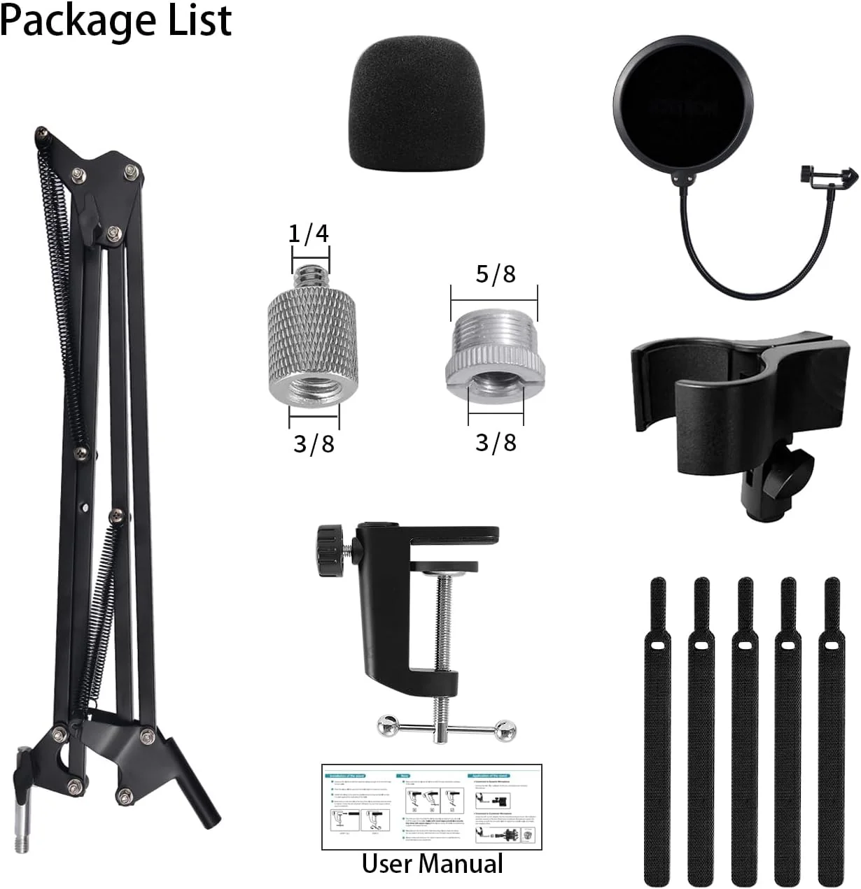 Oimlfus Adjustable Stands Microphone Desk Stand, Alloy Steel, Black, DEMO - Image 7