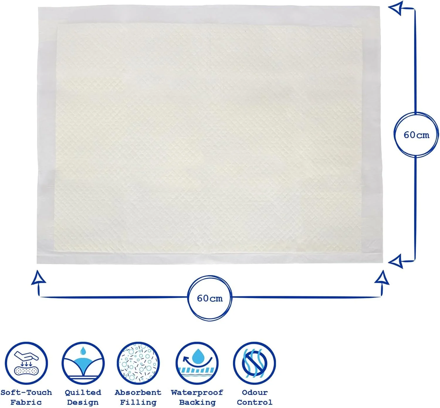 Harbour Housewares 75 Disposable Incontinence Bed Pads, White Size LARGE NEW - Image 4