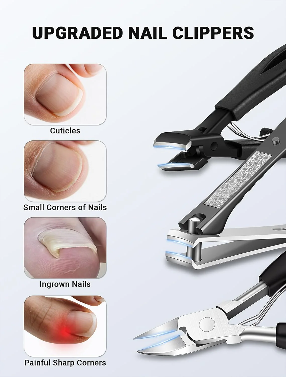 MERDTTES Stainless Steel Toenail Clippers for Thick Ingrown Toenails, Black NEW - Image 4