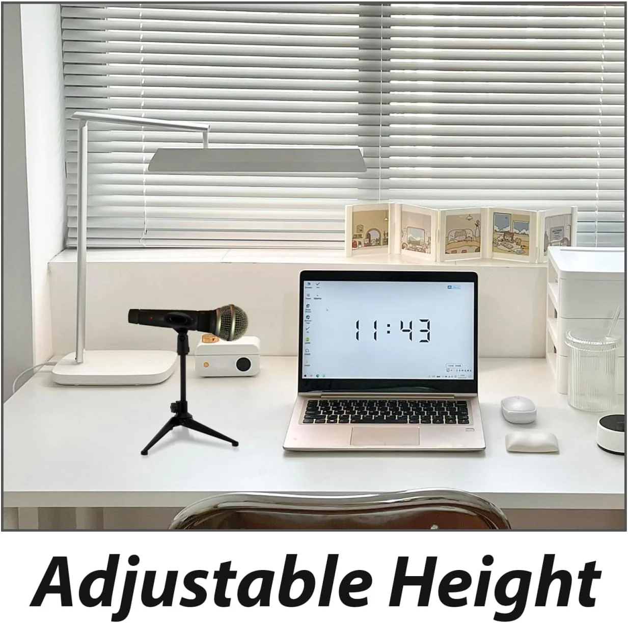 ULTECHNOVO 4 Adjustable Stands Height Desktop Table Microphone Stand Podcast NEW - Image 3