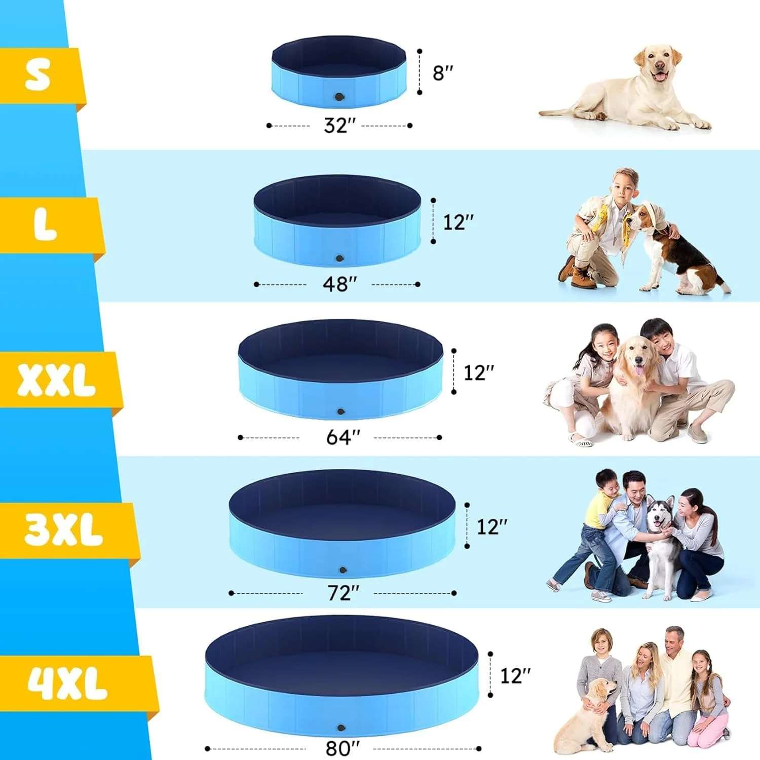 Profully Foldable Kiddie Pool Collapsible Doggie Wading Tub Polyvinyl NEW - Image 4