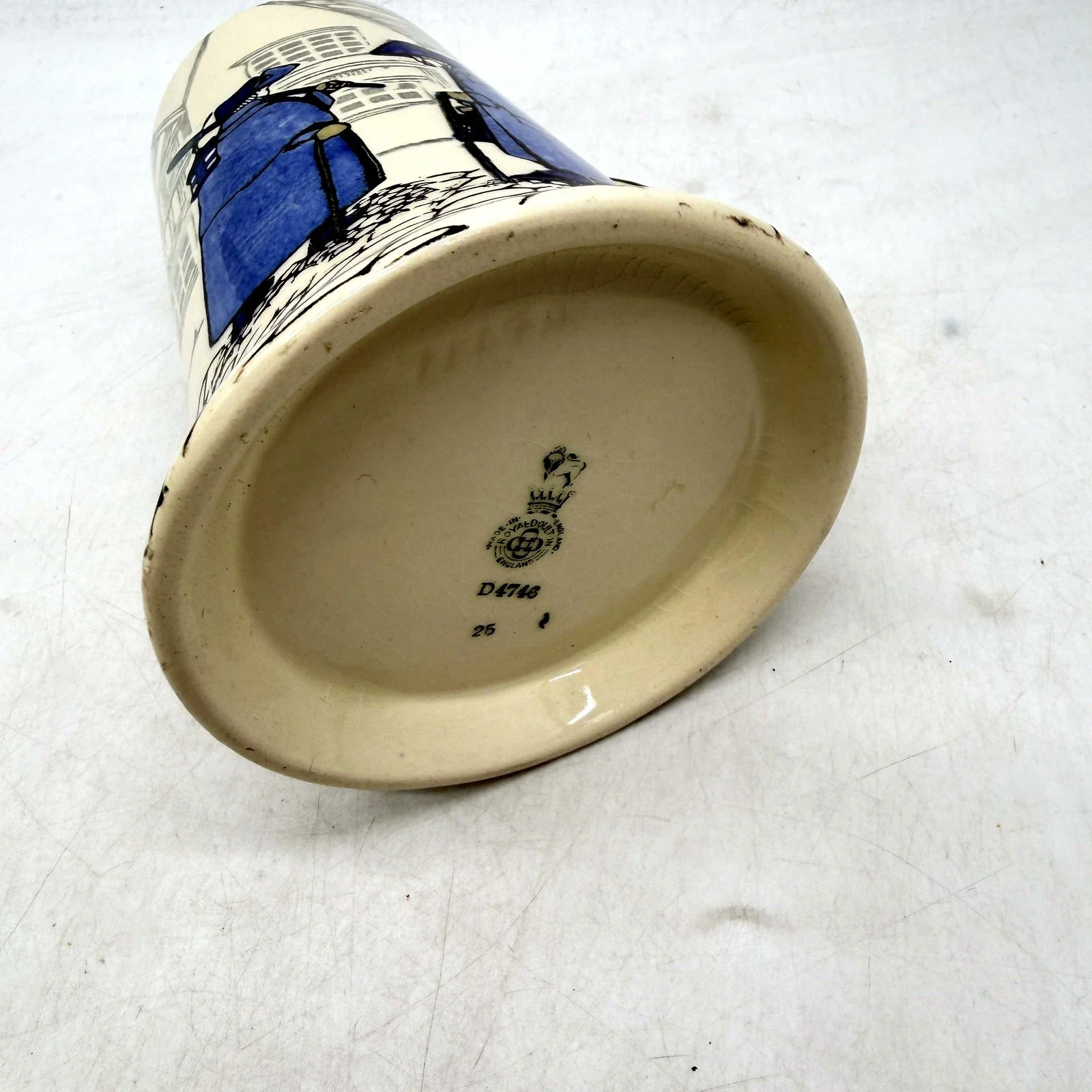 VINTAGE Royal Doulton Ceramic Mug Collectible Blue and Cream Color Glaze - Image 4