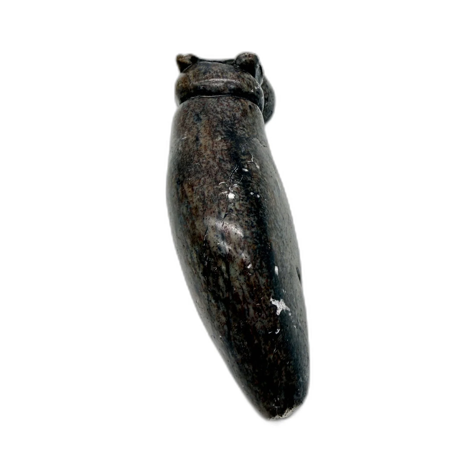 Carved Stone Hippo Figurine Decorative Animal Sculpture Dark Brown Black - Image 6