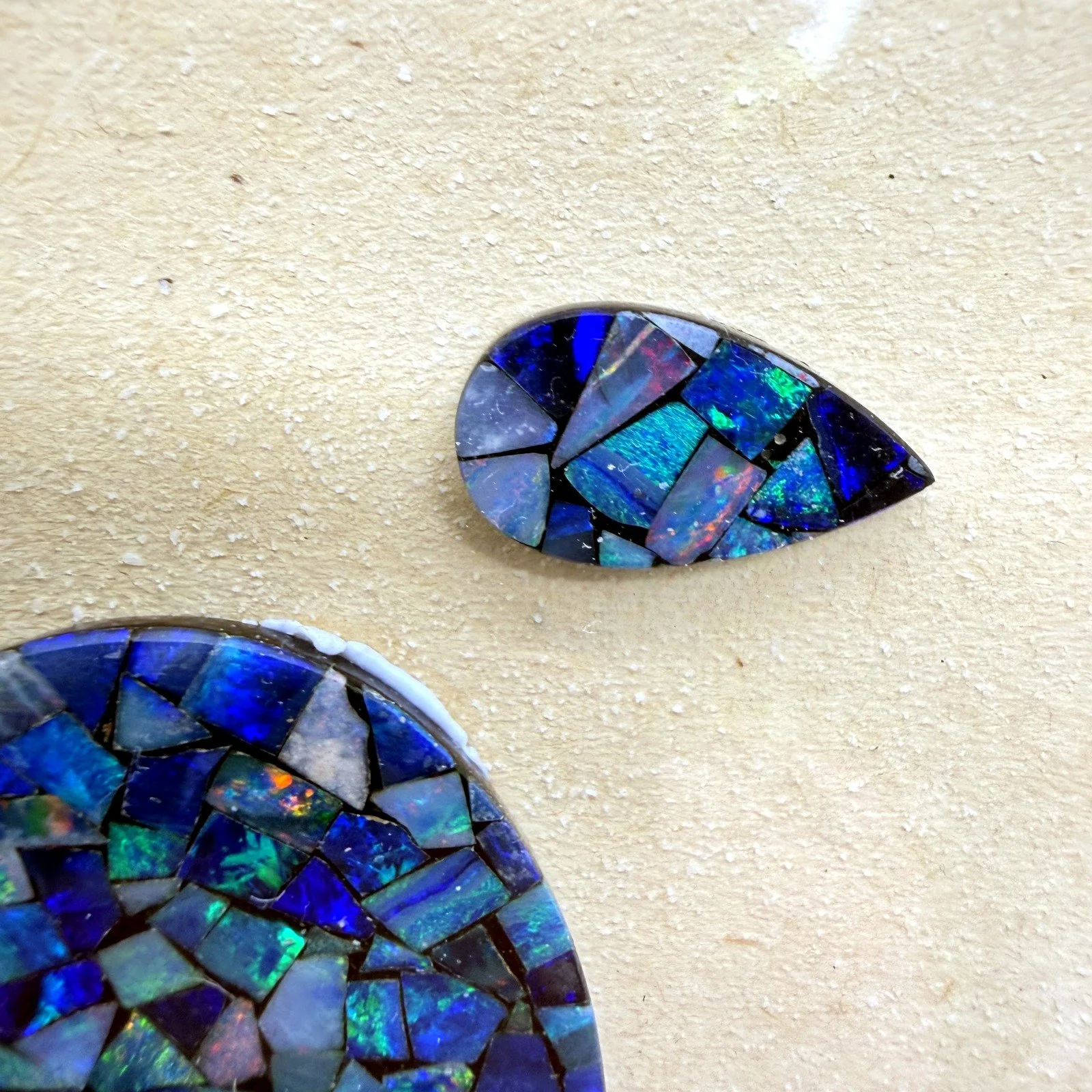 Vibrant Handmade Paua Shell Mosaic Wall Art Decor - Multicolor Framed Artwork - Image 3