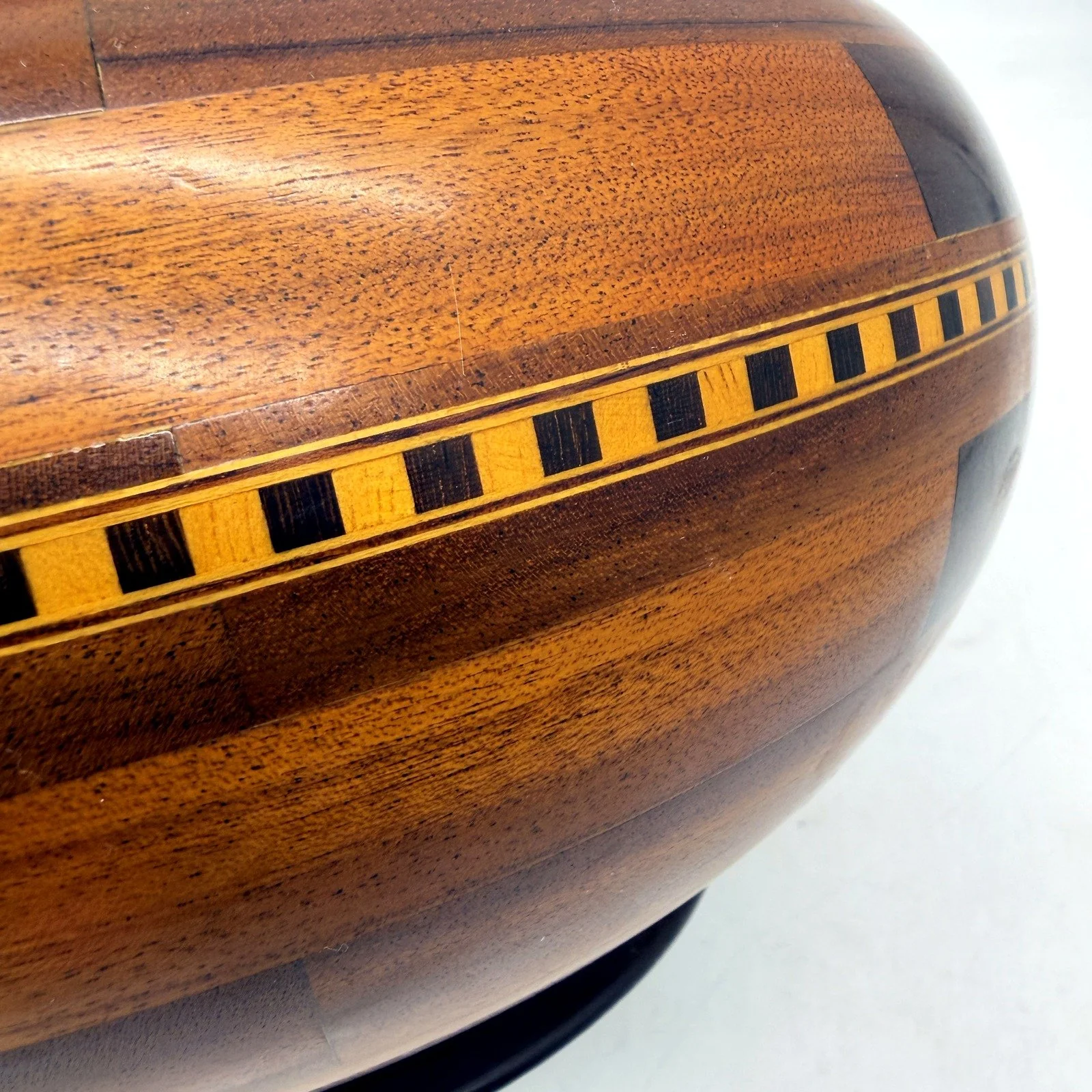 Handcrafted Timber Decorative Wooden Large Bowl Planter Pot with Drainage Hole - Image 3