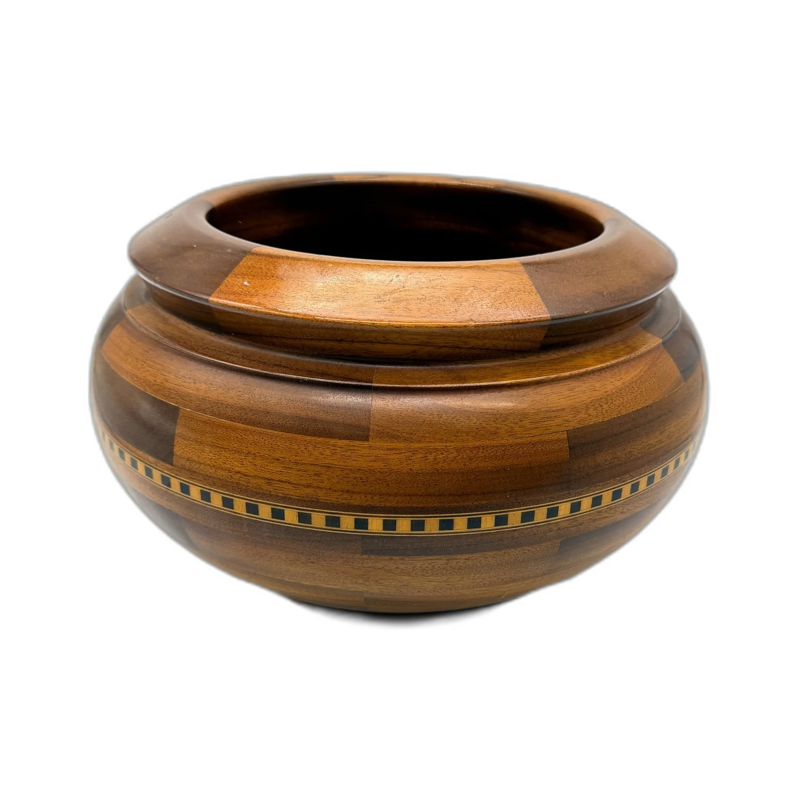 Handcrafted Timber Decorative Wooden Large Bowl Planter Pot with Drainage Hole - Image 5