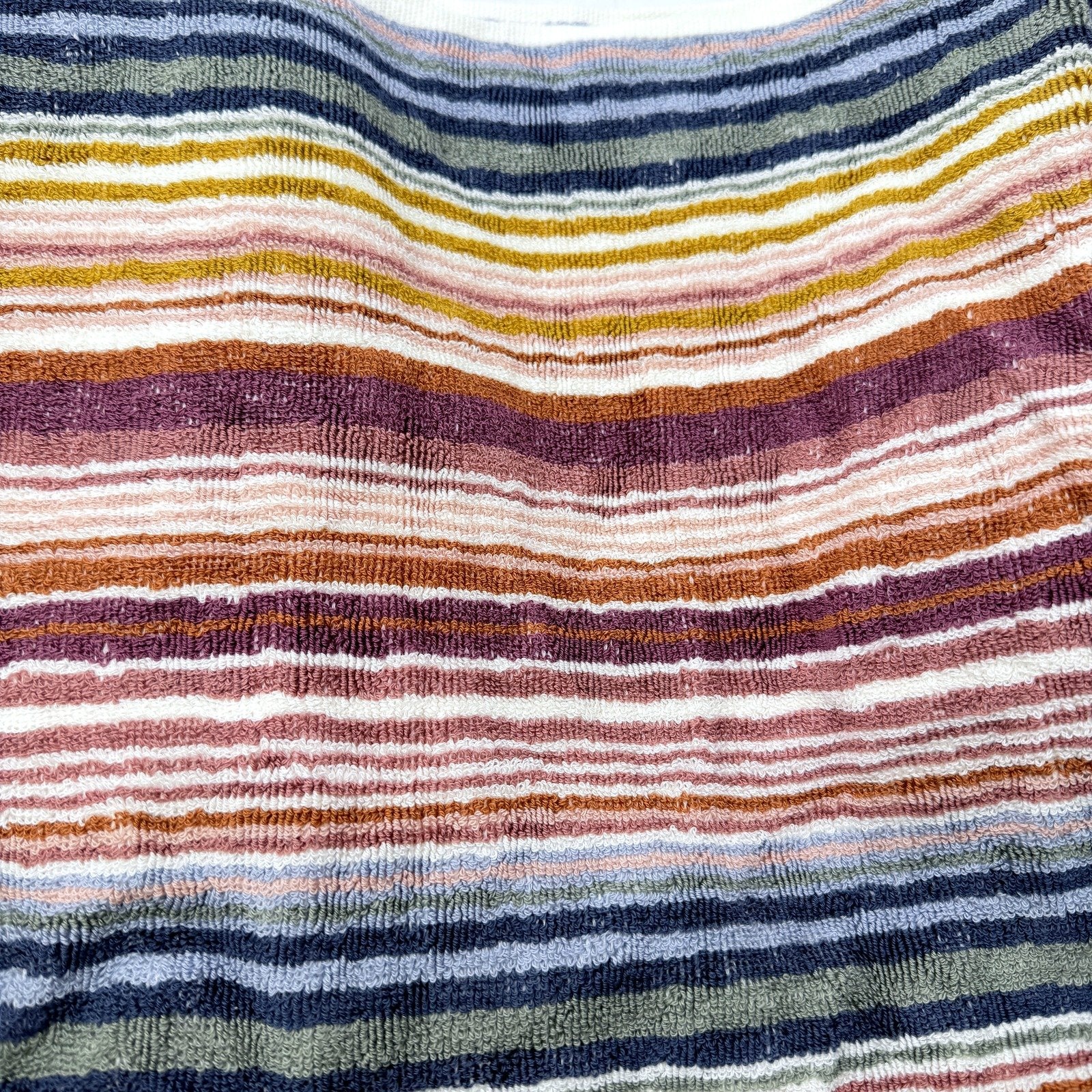 Soft & Absorbent Multi-Color Striped Cotton Blend Bath Towel Set, 3 Piece NEW - Image 4