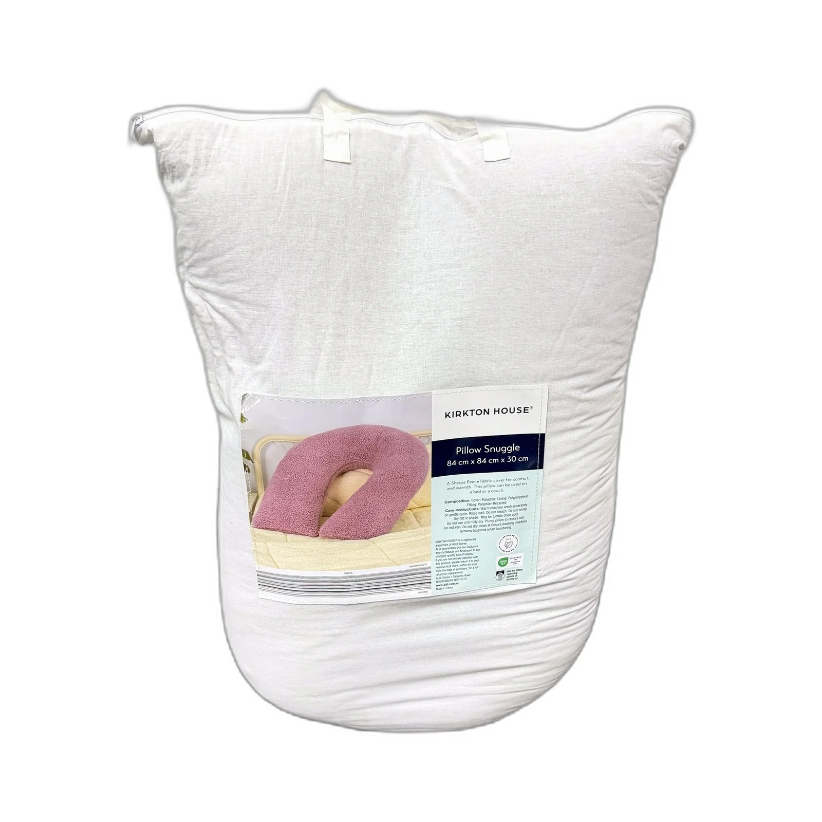Pink Sherpa Fleece Snuggle Pillow Soft Cozy Comfort U Shaped Bed Cushion NEW - Image 2