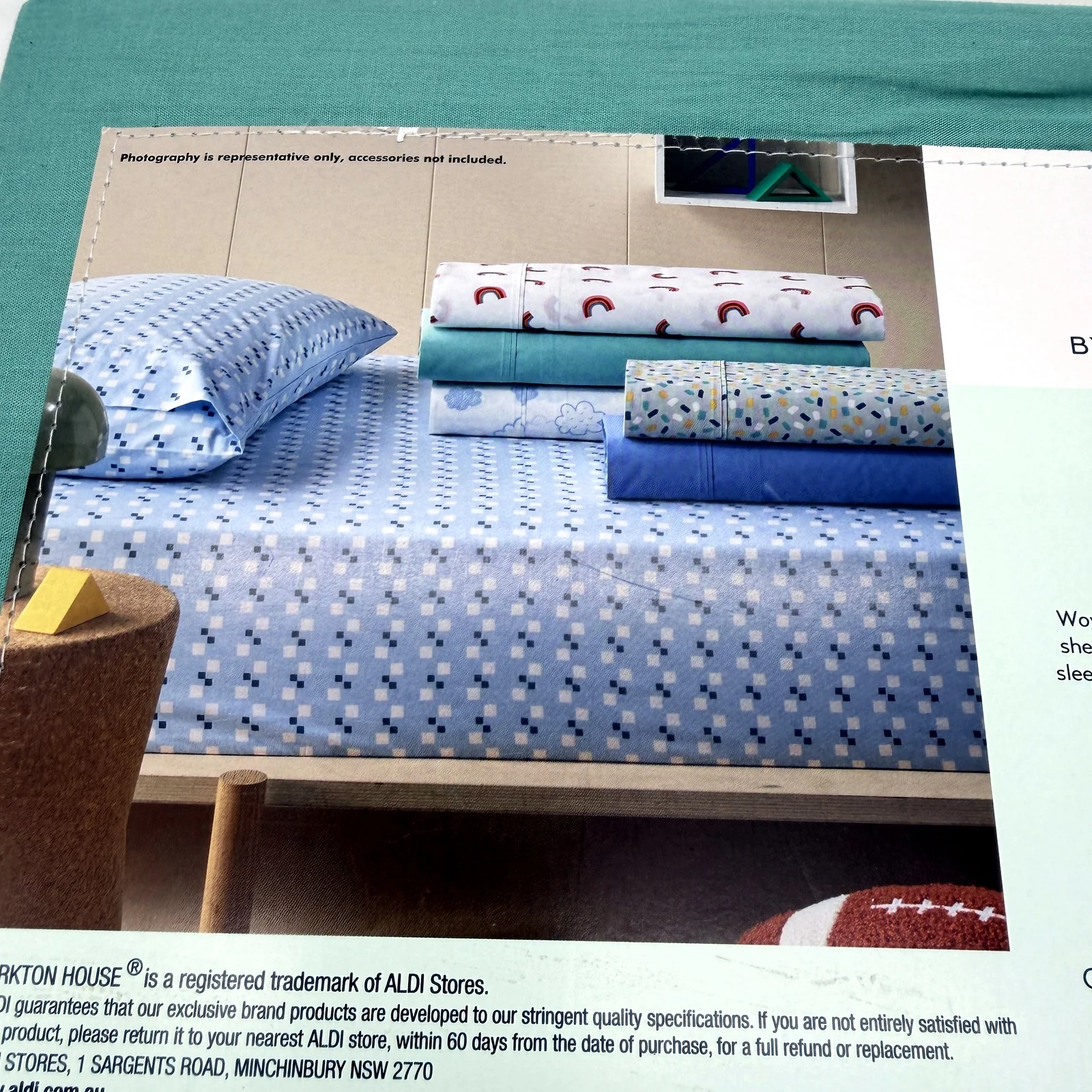 Easy Wash Green 225TC 100% Cotton Fitted Sheet Pack Kids for King Single Bed NEW - Image 5