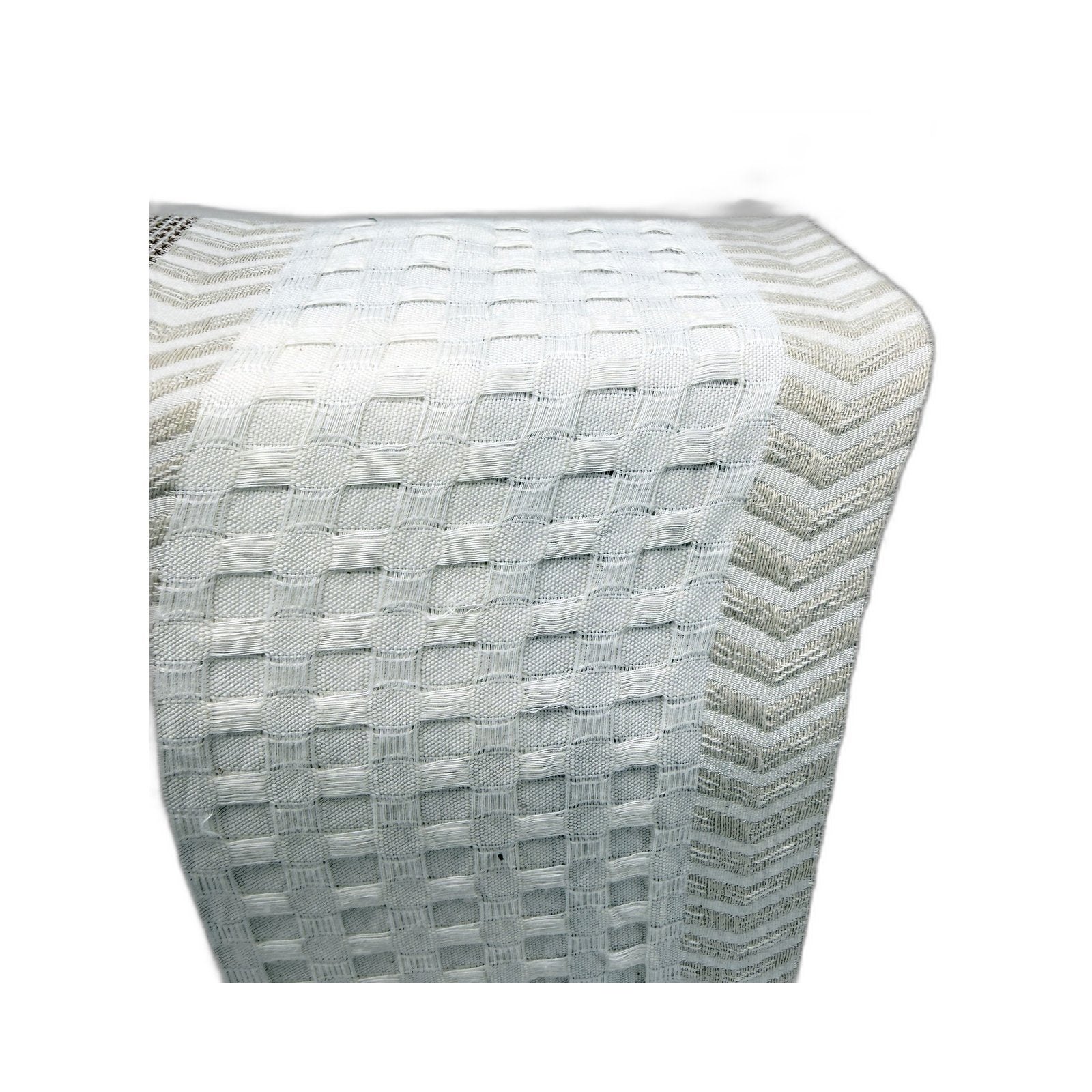 Knit Weave Texture Reversible Cotton Quilt Cover Set Beige & White King Size NEW - Image 4