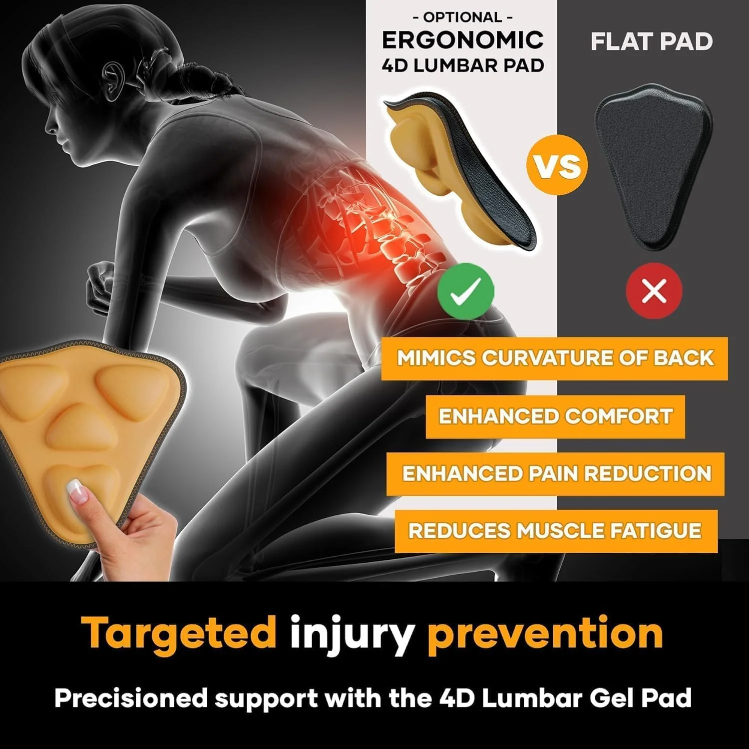 MEDiBrace Lumbar Support Brace with Ergonomic Pad Black Size MED 28" to 34 NEW - Image 3