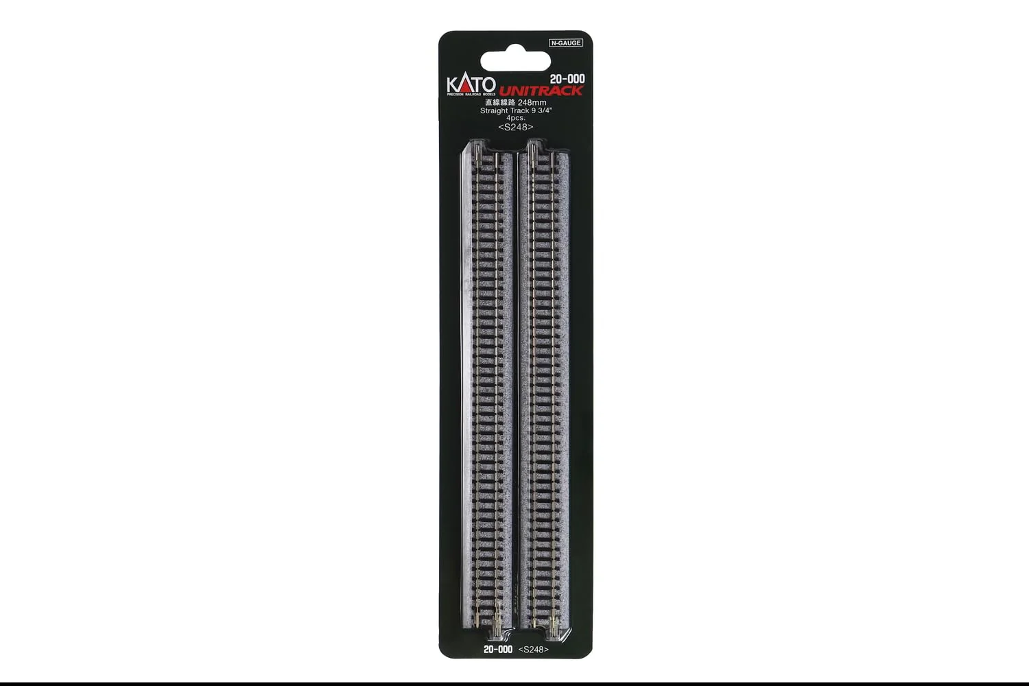 Kato N 248mm 9-3/4" Straight Plastic Accessories for Model Trains 4 Pieces NEW
