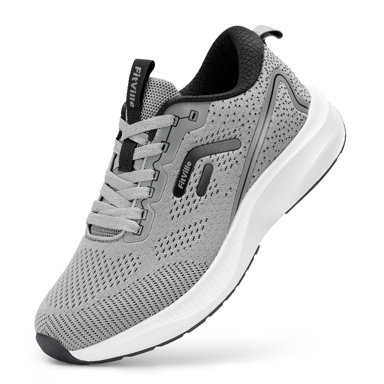 FitVille Jetcore V1 Lightweight Foggy Grey Running Wide Shoes Mens US 9.5 NEW
