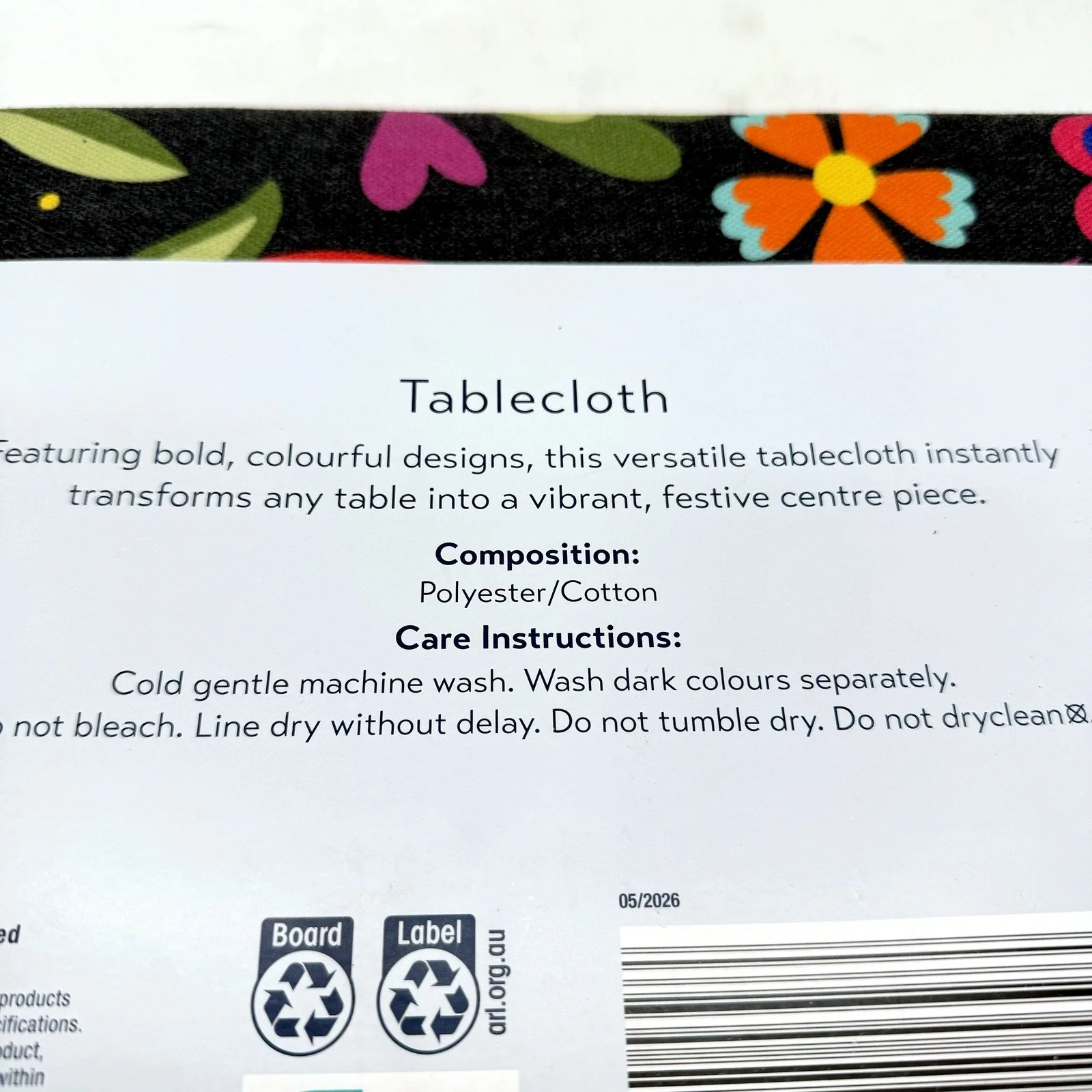 Rectangle Floral Vibrant Tablecloth Festive Cotton Blend 150 cm x 220 NEW - Image 3