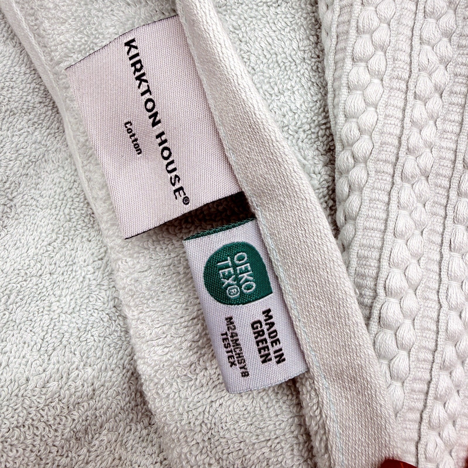 Soft Mint Green Bath Sheets Absorbent Textured Stripe Hem Design 2 Pack NEW - Image 2