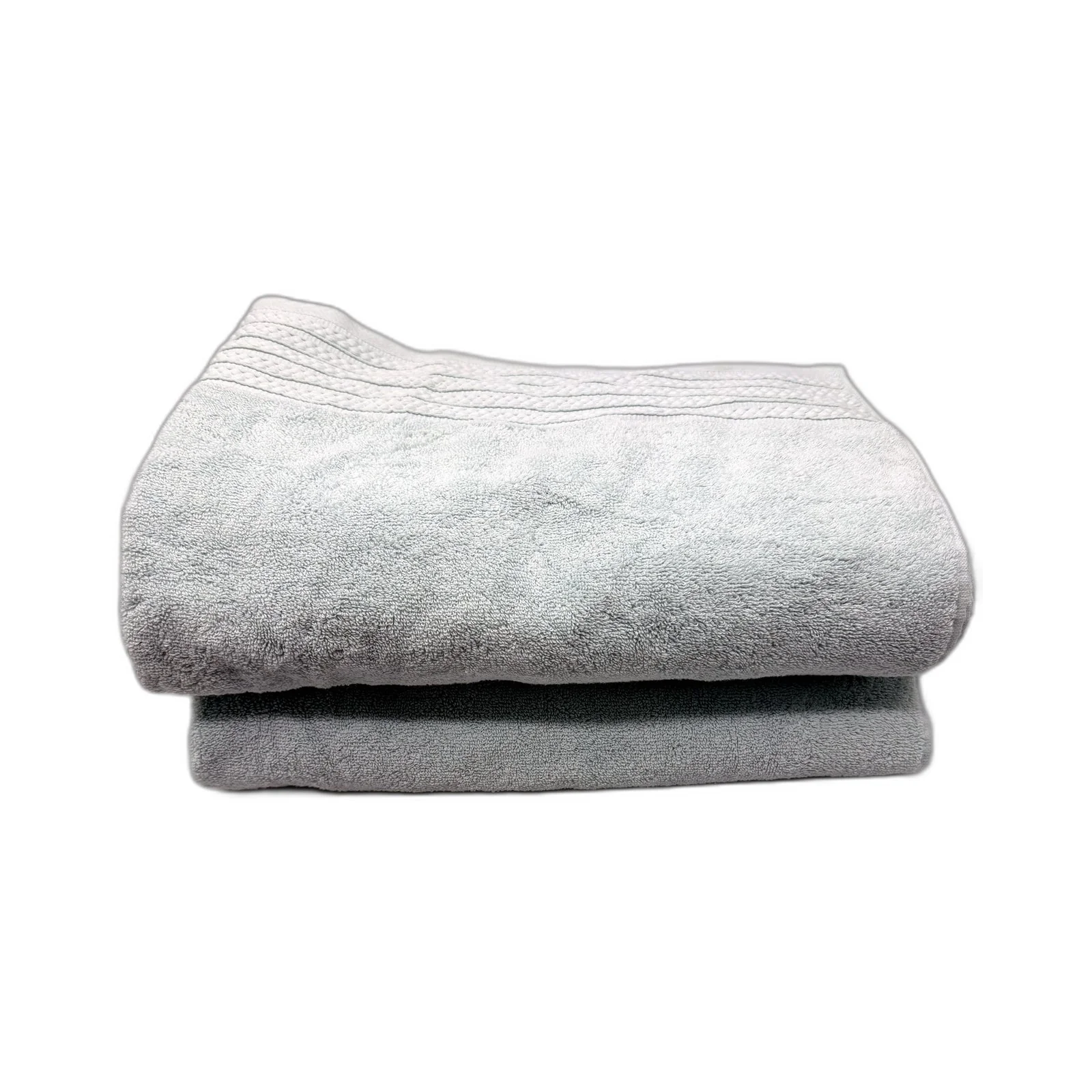 Soft Mint Green Bath Sheets Absorbent Textured Stripe Hem Design 2 Pack NEW - Image 3