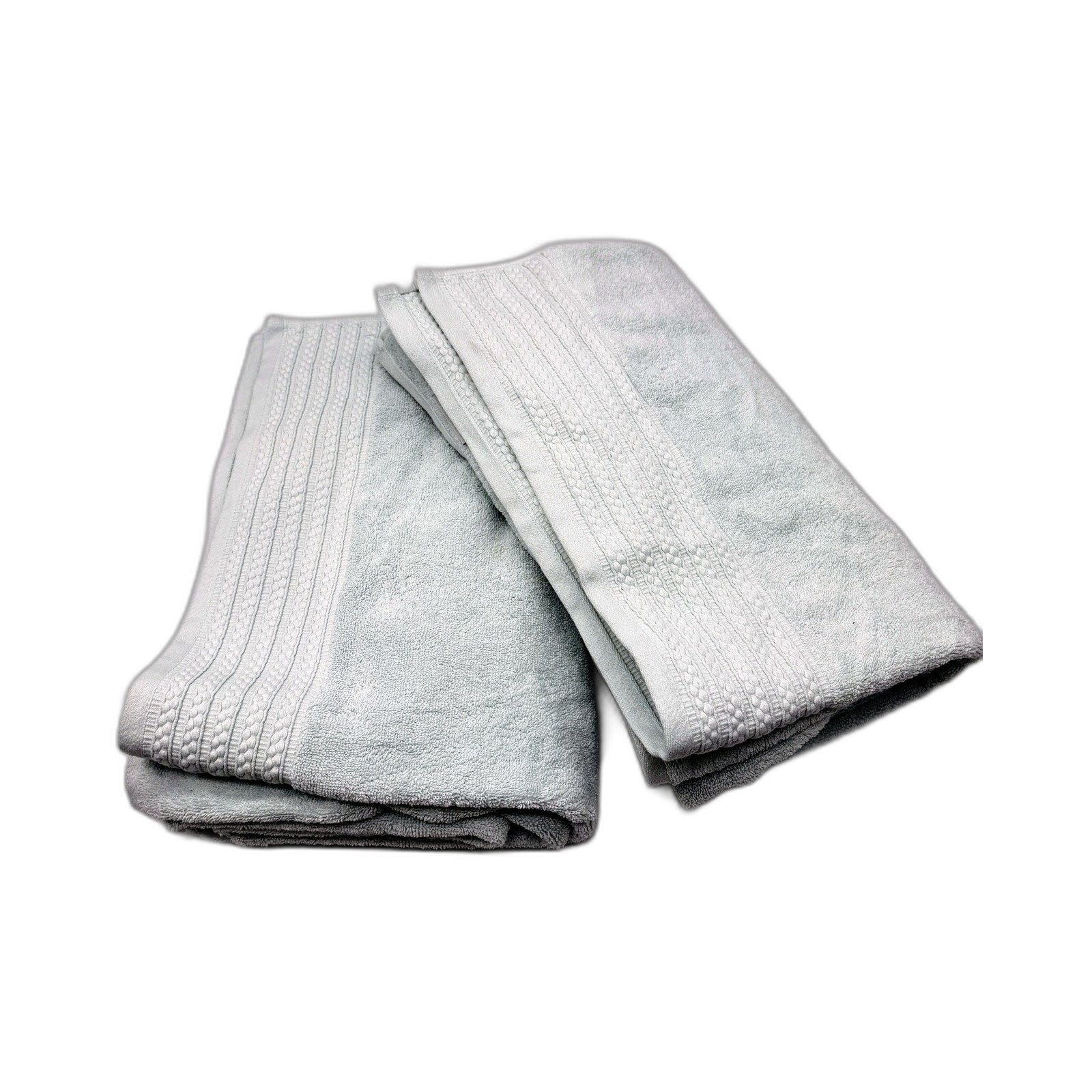 Soft Mint Green Bath Sheets Absorbent Textured Stripe Hem Design 2 Pack NEW - Image 4